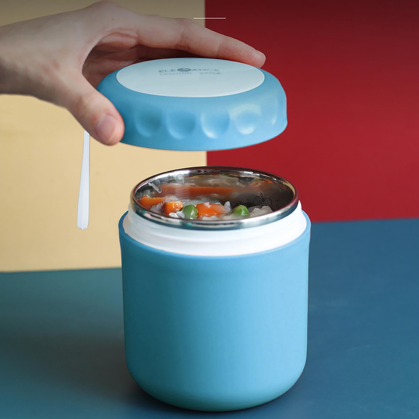 Aufmer Food Warm Thermal Leakproof Vacuum Stainless Reusable Lunch Box Light Blue◈18 OZ - Image 1