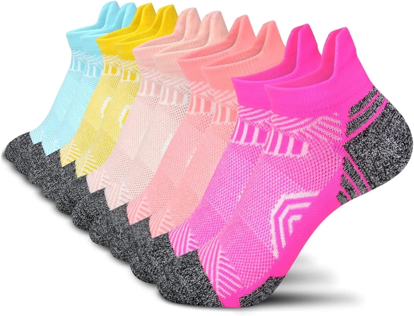 Tsoduce 5 Pairs Athletic Ankle Womens Socks Running Compression Socks for Women Cozy Low Cut Performance Soft Tab Socks Mix Color 1 - Image 1