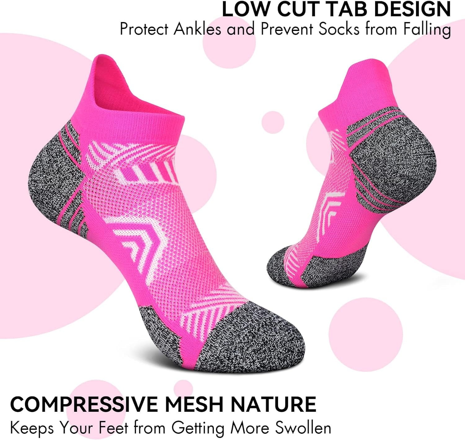 Tsoduce 5 Pairs Athletic Ankle Womens Socks Running Compression Socks for Women Cozy Low Cut Performance Soft Tab Socks Mix Color 1 - Image 2