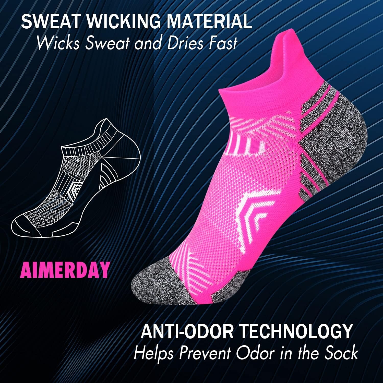 Tsoduce 5 Pairs Athletic Ankle Womens Socks Running Compression Socks for Women Cozy Low Cut Performance Soft Tab Socks Mix Color 1 - Image 4