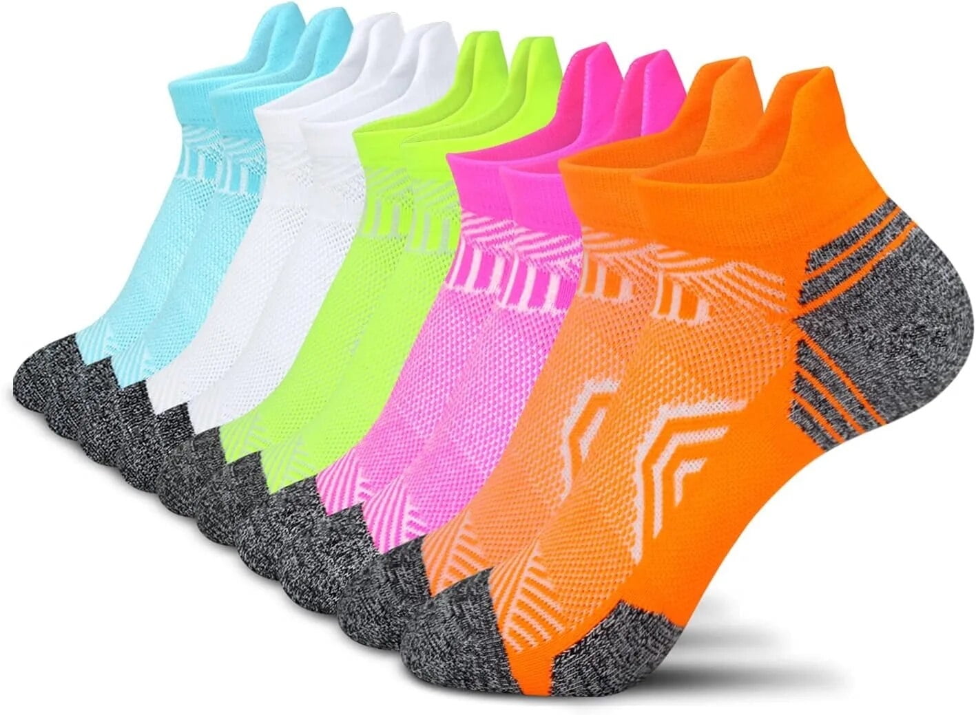 Tsoduce 5 Pairs Athletic Ankle Womens Socks Running Compression Socks for Women Cozy Low Cut Performance Soft Tab Socks Mix Color 2 - Image 1