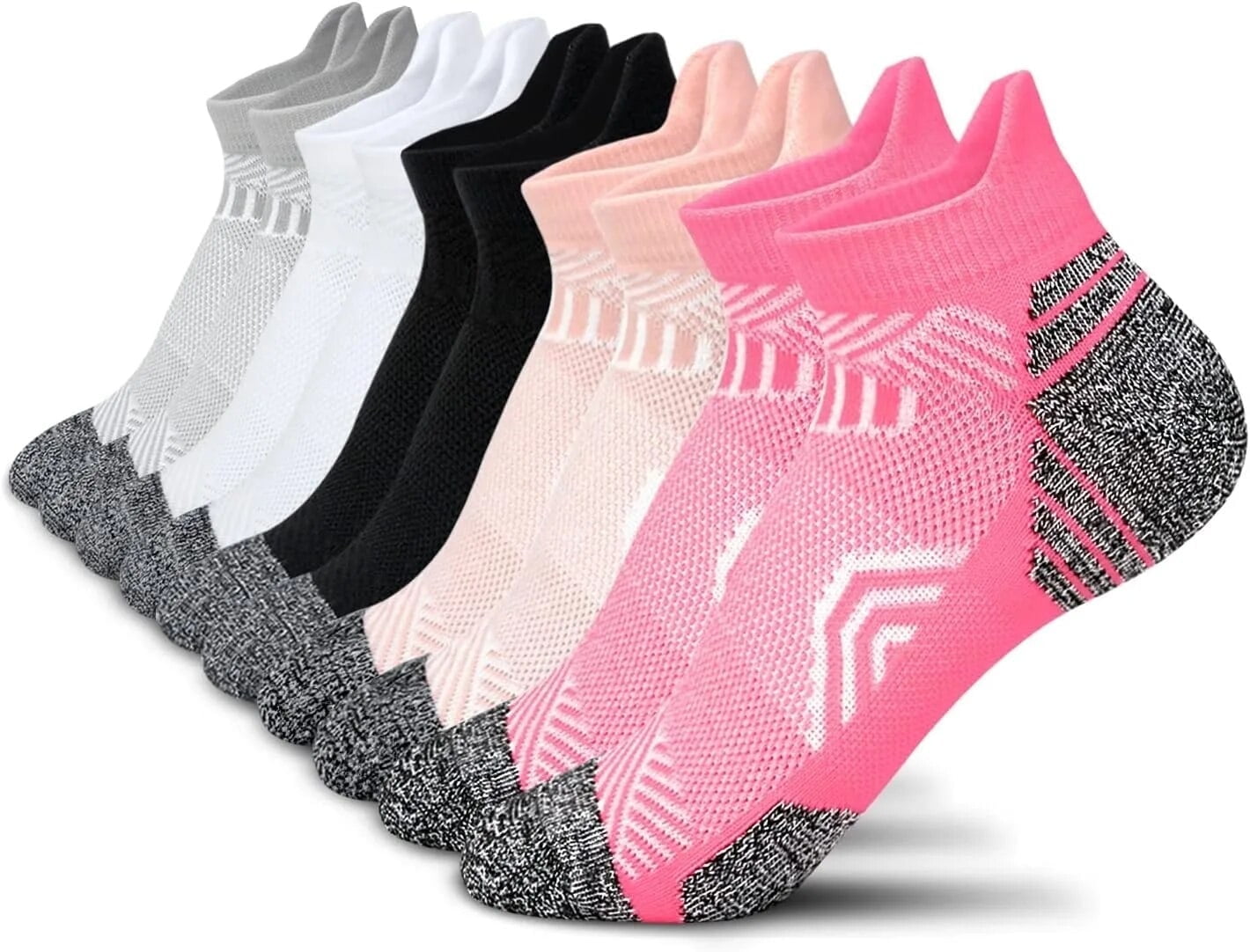 Tsoduce 5 Pairs Athletic Ankle Womens Socks Running Compression Socks for Women Cozy Low Cut Performance Soft Tab Socks Mix Color 3 - Image 1