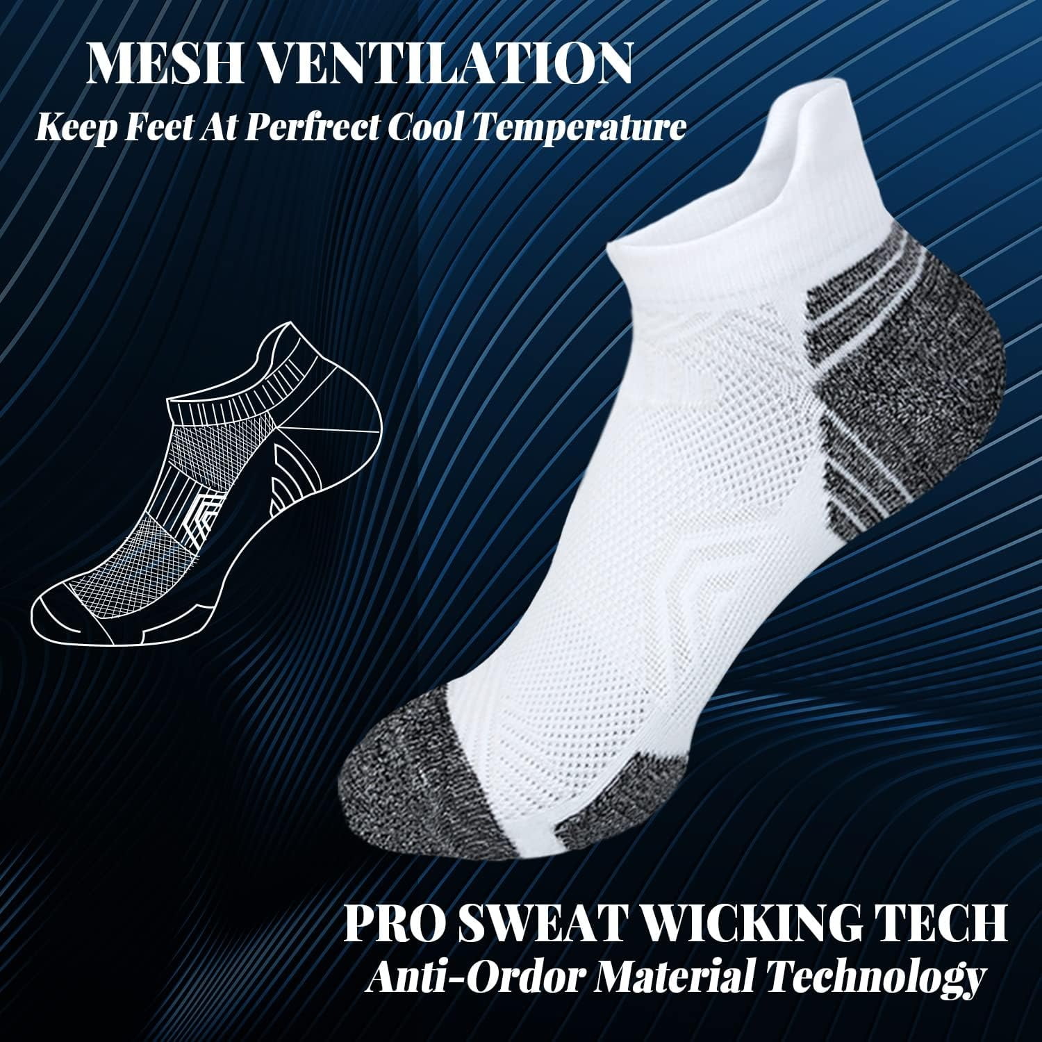 Tsoduce 5 Pairs Athletic Ankle Womens Socks Running Compression Socks for Women Cozy Low Cut Performance Soft Tab Socks White - Image 3