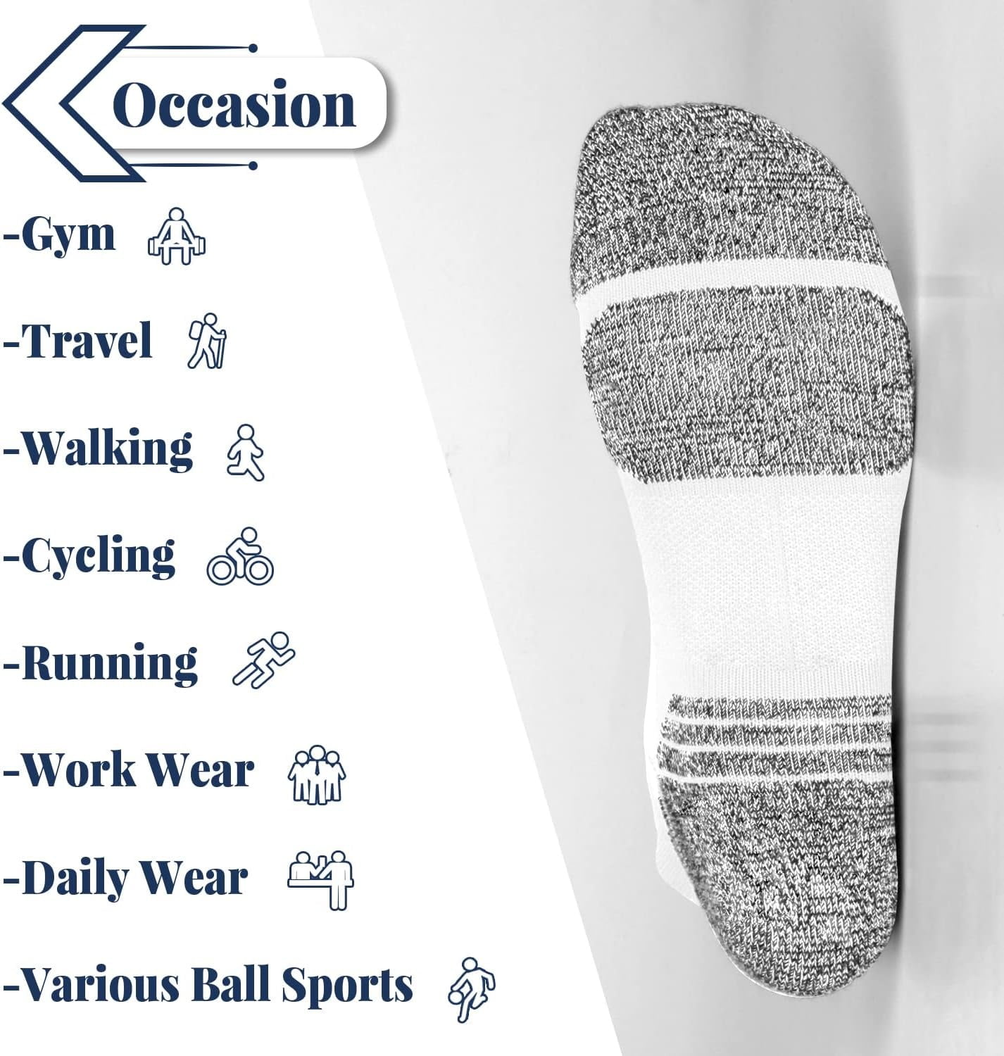 Tsoduce 5 Pairs Athletic Ankle Womens Socks Running Compression Socks for Women Cozy Low Cut Performance Soft Tab Socks White - Image 4