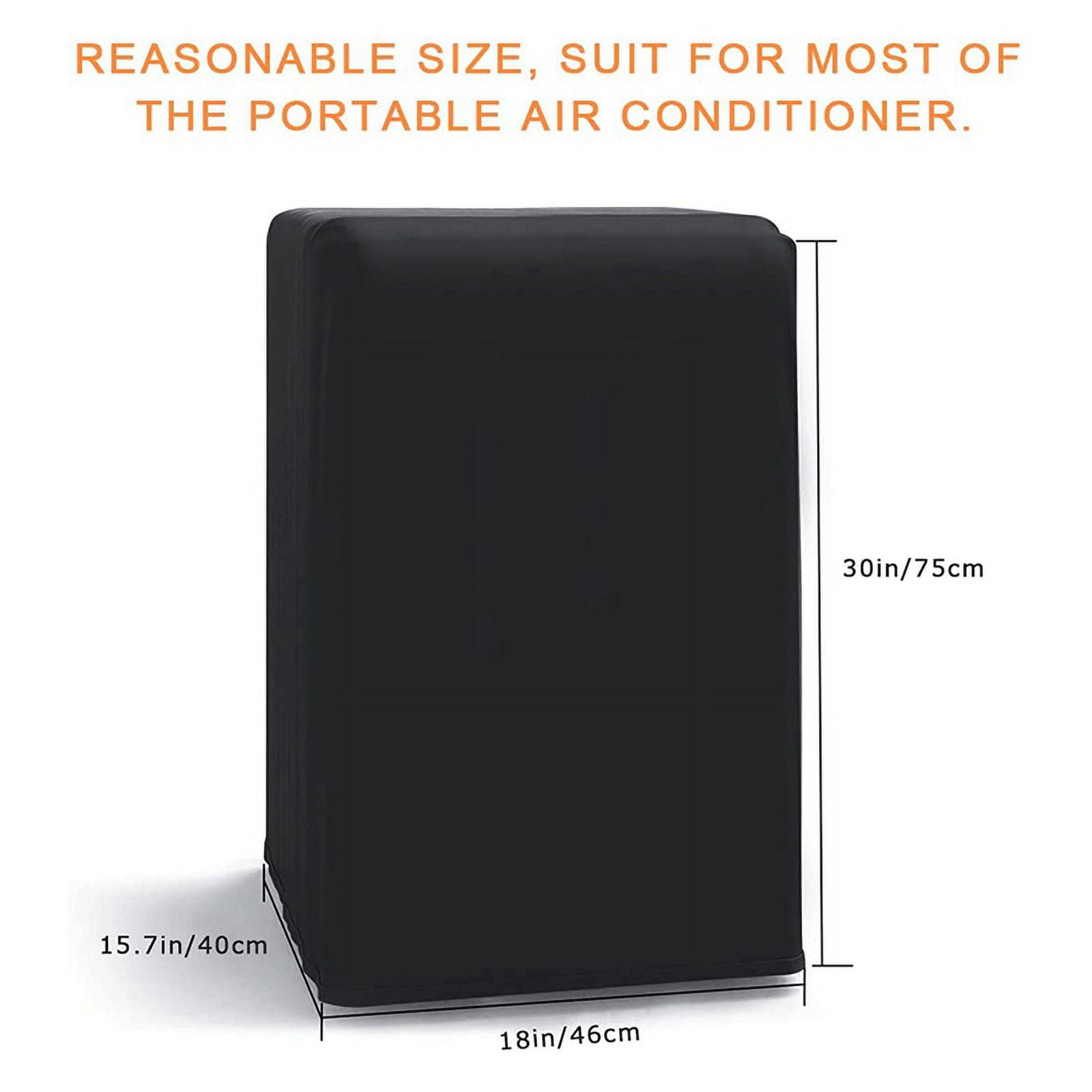 Portable Air Conditioner Cover Waterproof Matte Zipper Bag Black - Image 2