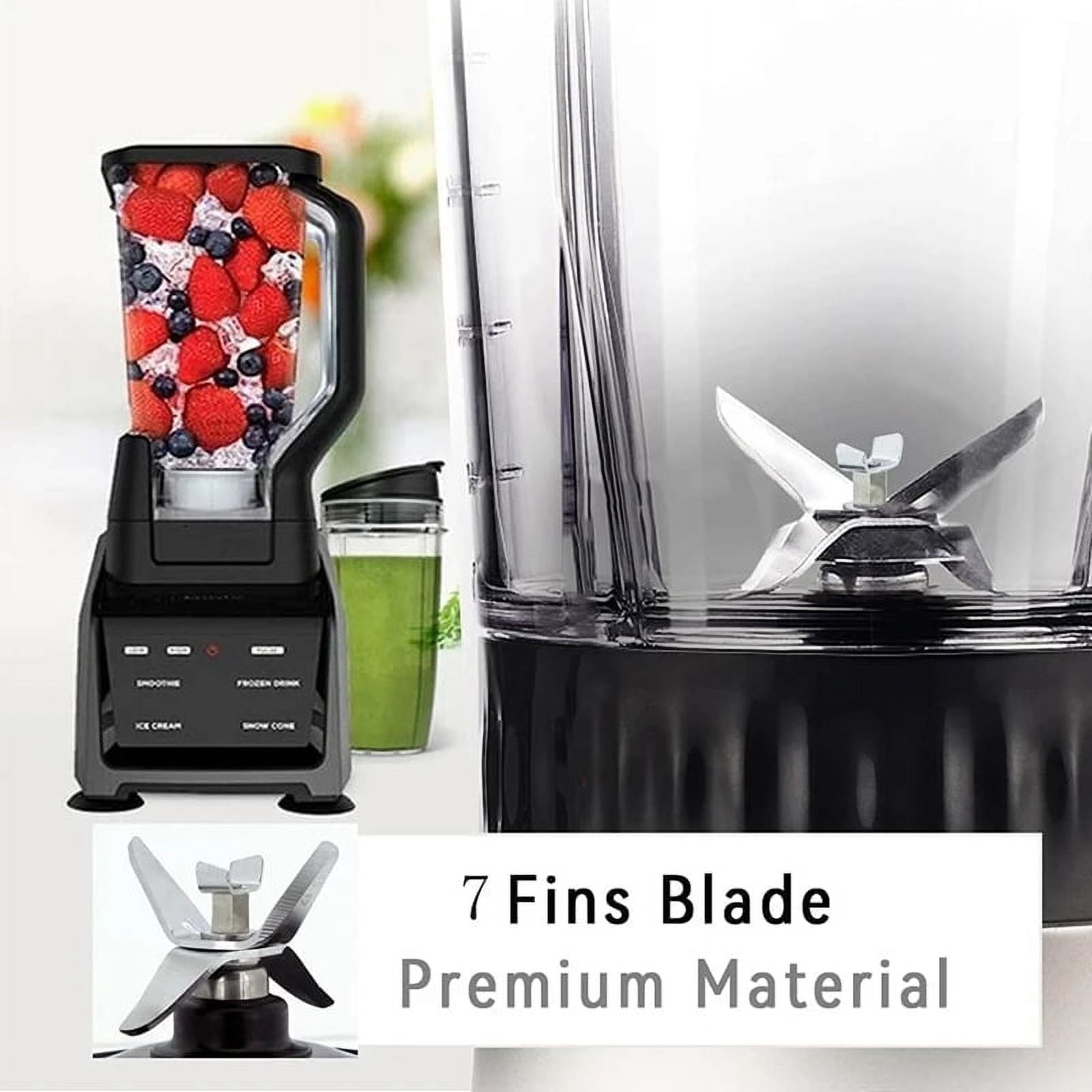 Blender Replacement Parts for Ninja, 24Oz Cup 7 Fins Extractor Blade, for Nutri Ninja Auto IQ BN801 SS101 BL480-30 BL641 - Image 6