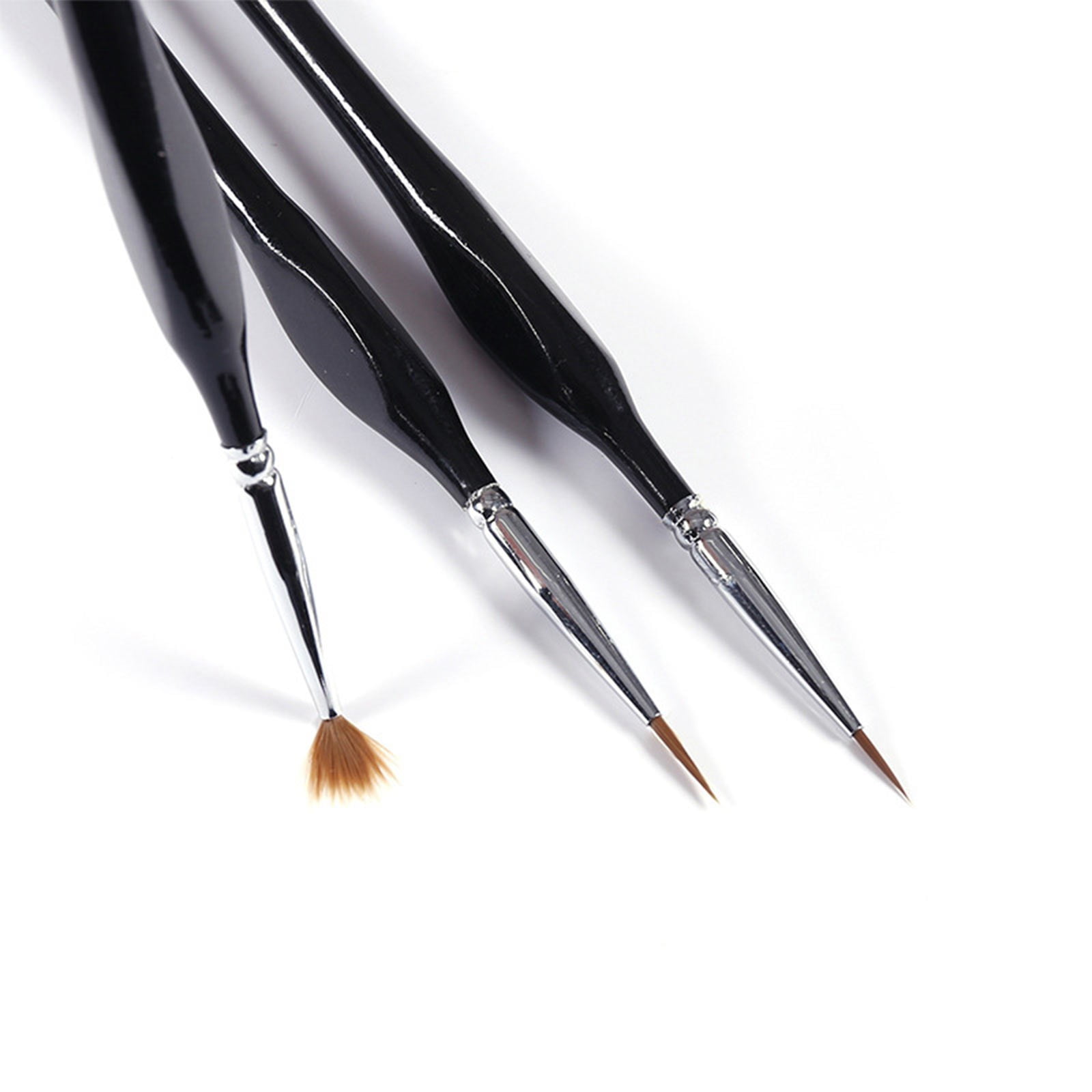 JWDX Pen ! 10Pcs Small Fine Tip Paintbrushes Micro Detail Paint Brush Set Triangular Grip Handles Art Brushes Perfect for Acrylic Watercolor Oil Craft Models Black - Image 4
