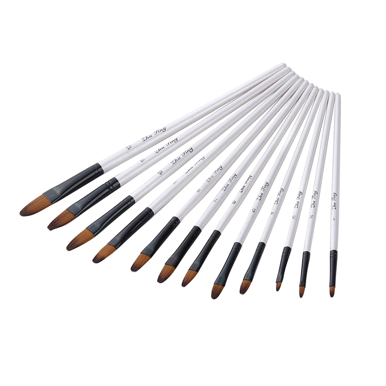 JWDX Pen ! 10Pcs Small Fine Tip Paintbrushes Micro Detail Paint Brush Set Triangular Grip Handles Art Brushes Perfect for Acrylic Watercolor Oil Craft Models Black Z3-White - Image 1