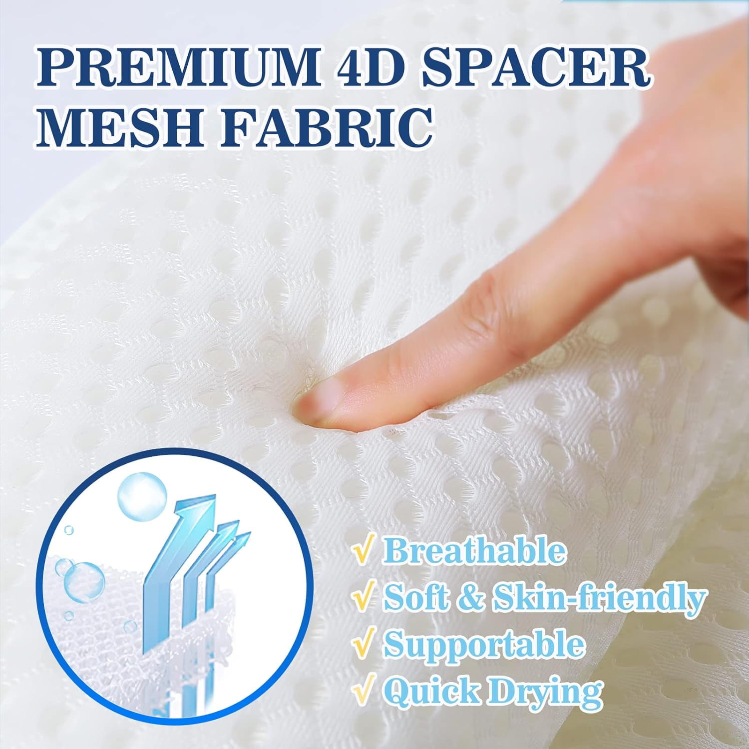 Bath Pillow Bathtub Pillow, Bath Pillows for Tub Neck and Back Support, Bath Tub Pillow Headrest with Soft 4D Mesh Fabric and Non-Slip Suction Cups, Relaxing Bath Accessories Spa Gifts - Image 2