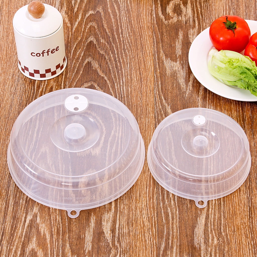 Microwave Cover Clearance! 2pcs Plastic Microwave Cover, Clear Microwave Cover, Clear Steam Vent Splatter Lid Food Dish, Microwave Covers For Food Splatter, Microwave Cover Lid - Image 1