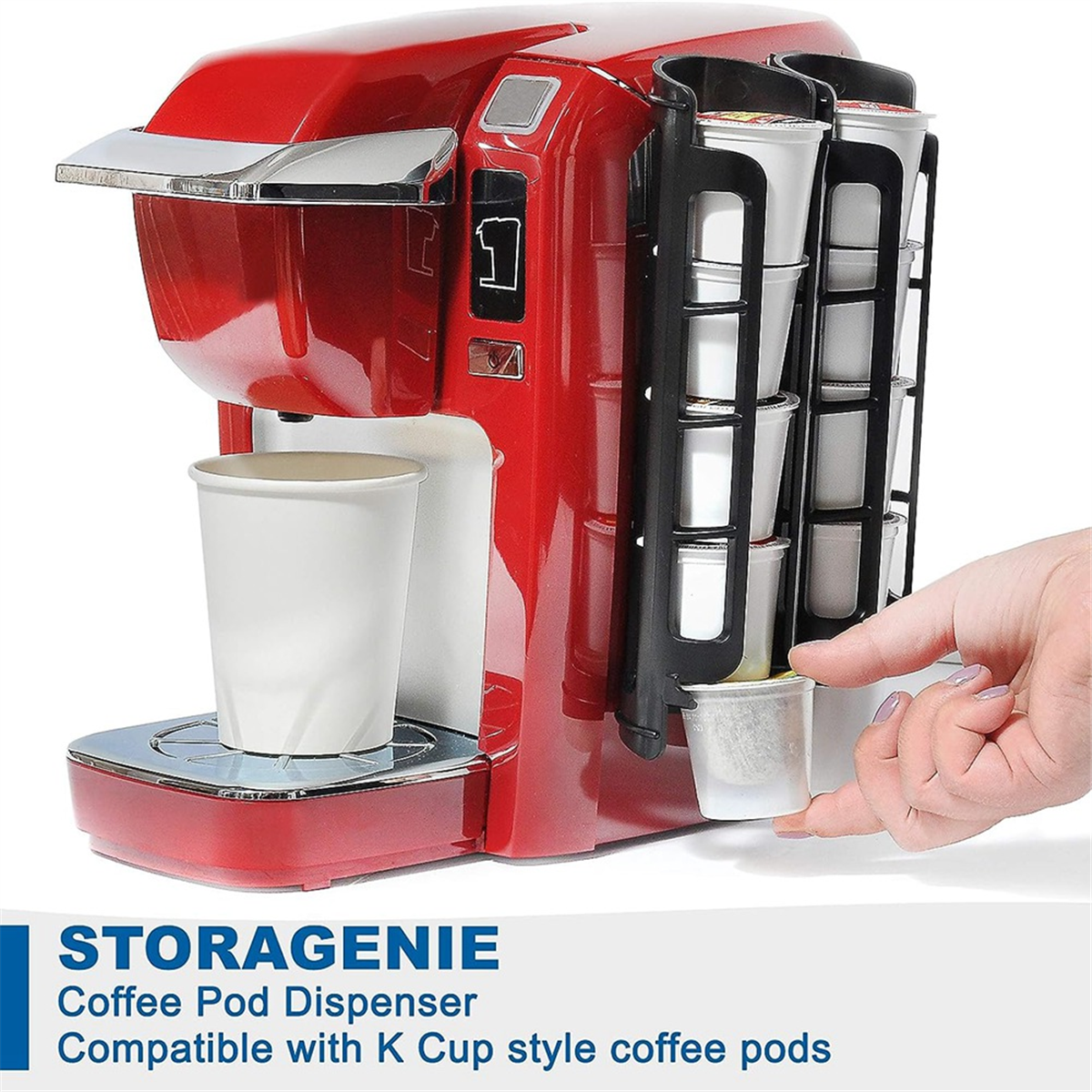 2pcs Coffee Pod Holder Side Mount for K Cup Pods Dispenser for Single- Coffee Makers Black - Image 4
