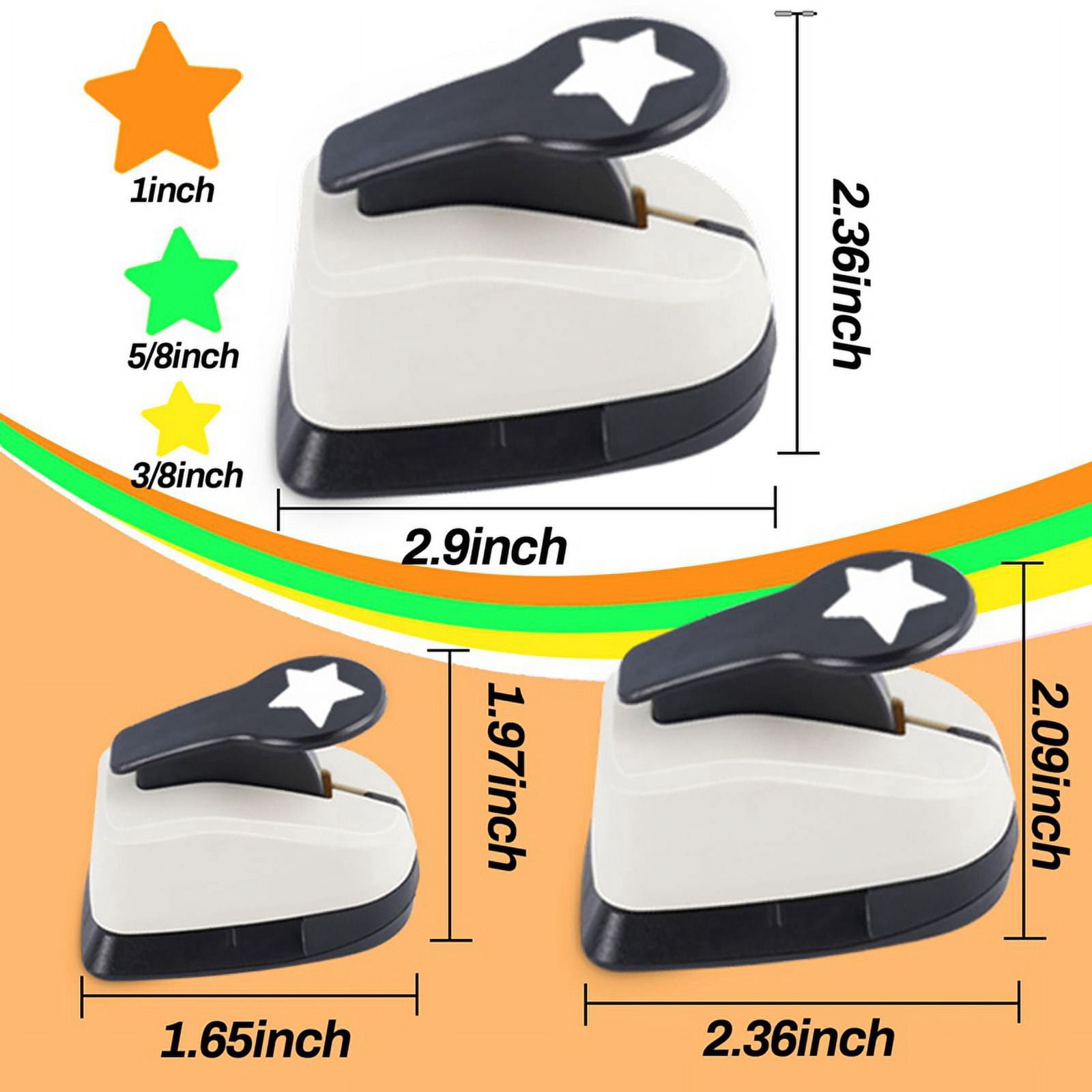 3Pcs Star Hole Punch, Star Punch, Star Paper Punch, Star Hole Puncher, Star Puncher for Crafts, Paper Punch for Crafting - Image 5