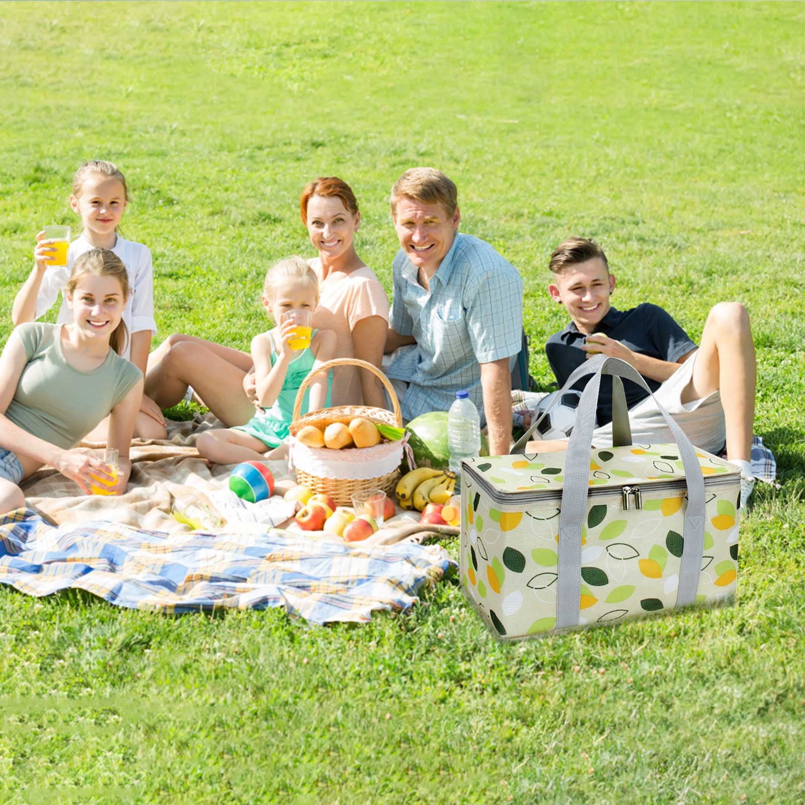 Potrochi Green Insulated Collapsible Cooler Bag for Groceries and Picnics Green - Image 4