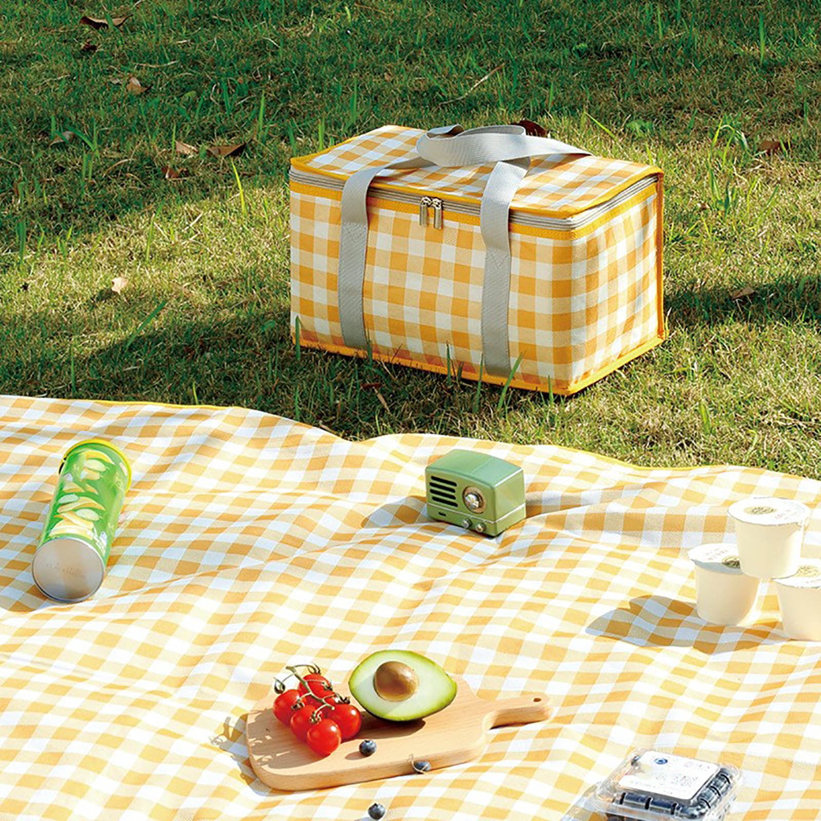 Potrochi Green Insulated Collapsible Cooler Bag for Groceries and Picnics yellow - Image 6