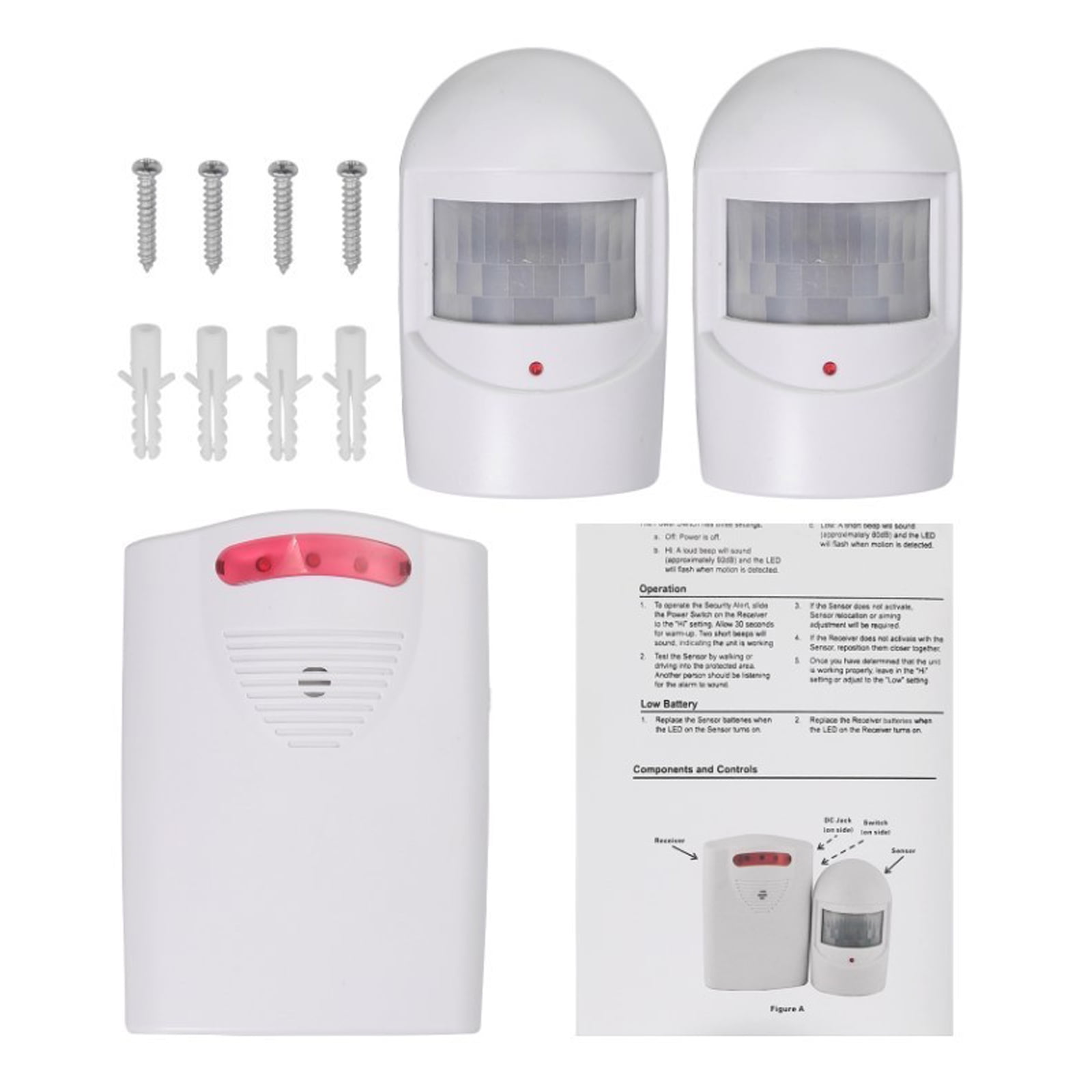 Sueriy Wireless Driveway Alarm Alert System Security Garage Intruder PIR Motion Sen Sor with 1 Receiver and 2 Transmitters for Home Outdoor Use - Image 2