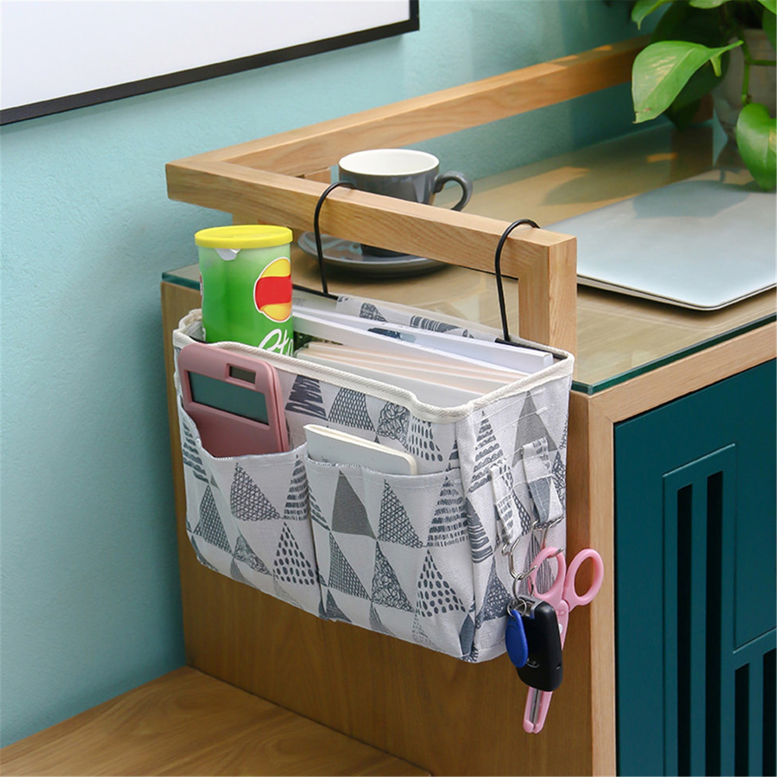 Jierger Bedside Caddy Hanging Bed Organizer Storage Bag Pocket for Bunk and Hospital Beds, College Dorm Rooms Baby Bed Rails, Camp 4 Pockets One Size Z-3PCS - Image 4