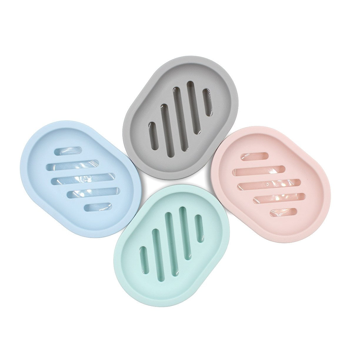 2-Pack Soap Dish with Drain, Soap Holder, Soap Saver, Easy Cleaning, Dry, Stop Mushy Soap (Gray) Pink - Image 5