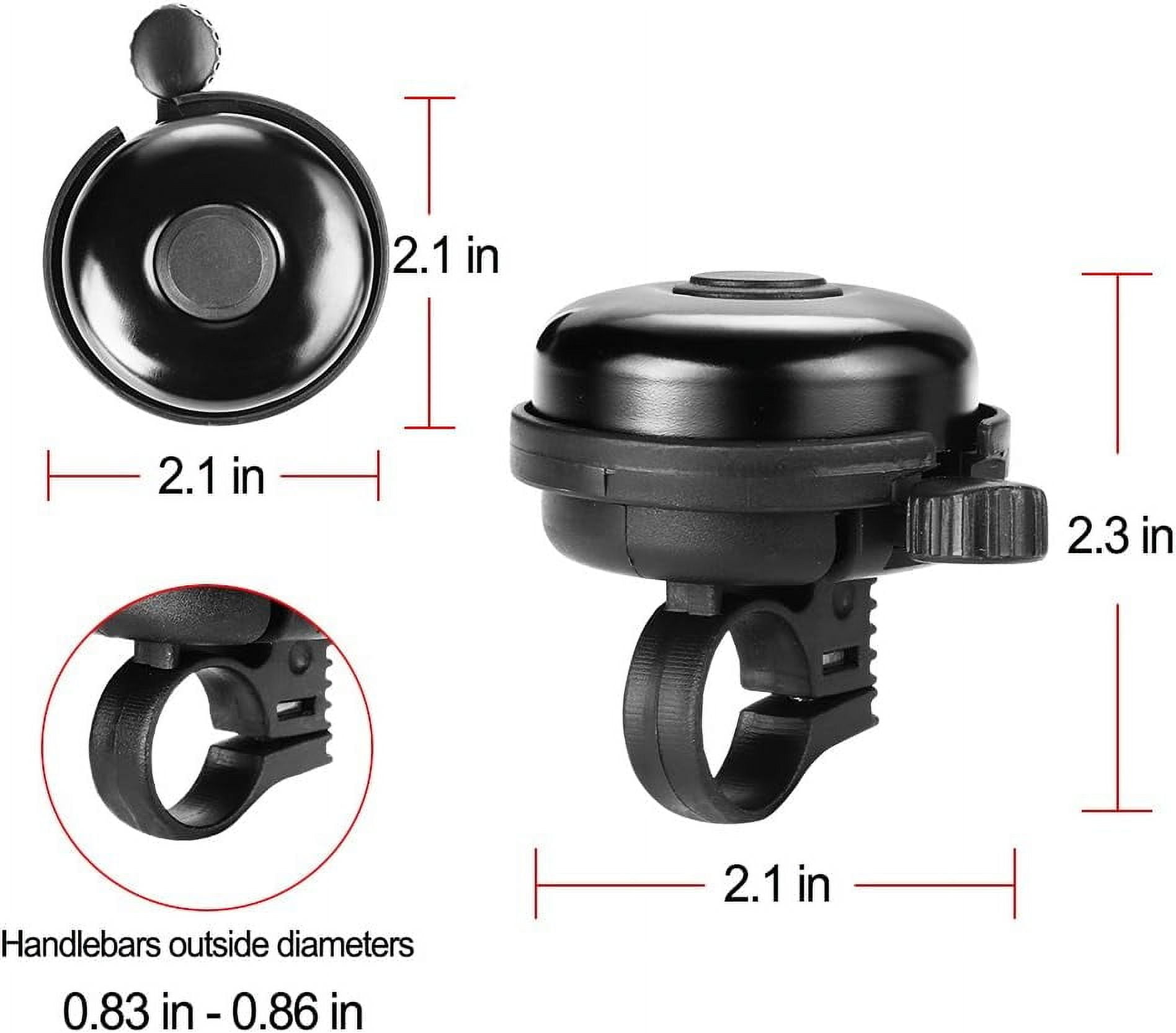 ZHUYING 2 pack Classic Bike Bell, Aluminum Bicycle Bell, Loud Crisp Clear Sound Bicycle Bike Bell for Adults Kids 2black - Image 2