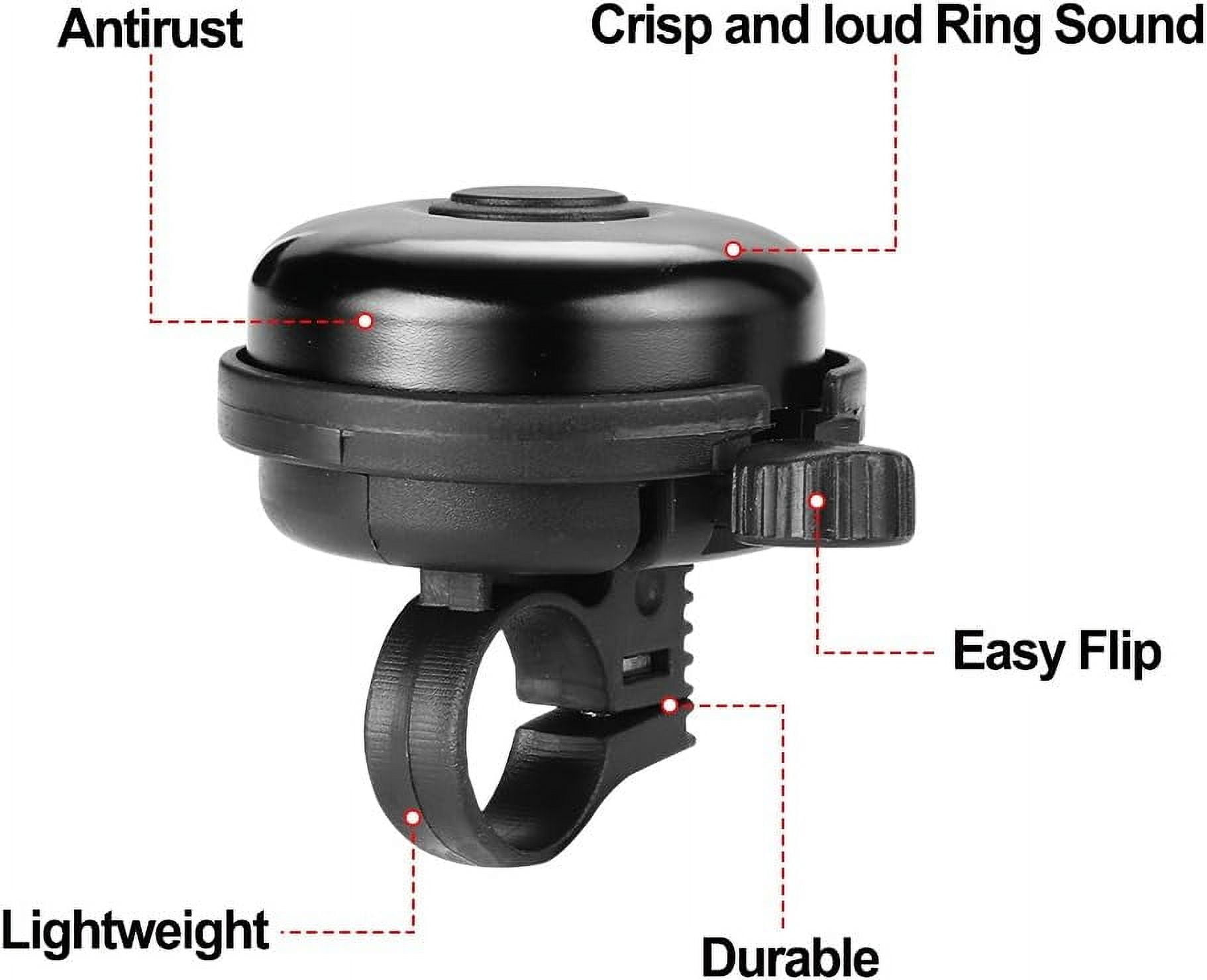 ZHUYING 2 pack Classic Bike Bell, Aluminum Bicycle Bell, Loud Crisp Clear Sound Bicycle Bike Bell for Adults Kids 2black - Image 4