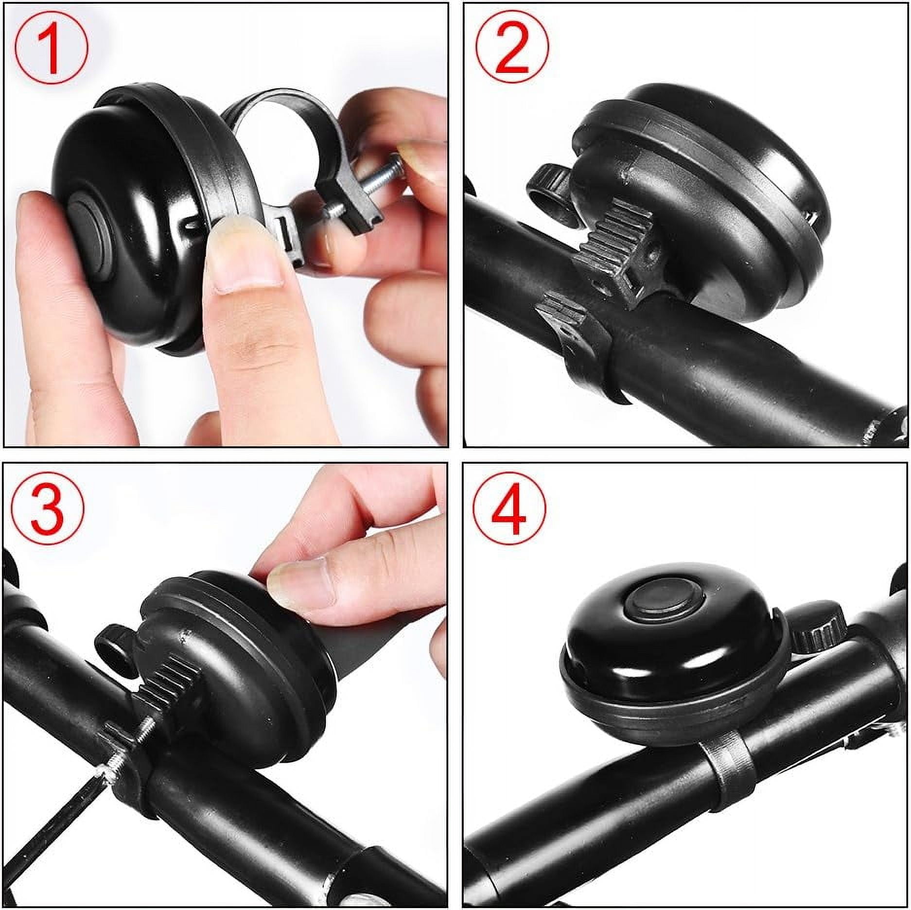 ZHUYING 2 pack Classic Bike Bell, Aluminum Bicycle Bell, Loud Crisp Clear Sound Bicycle Bike Bell for Adults Kids 2black - Image 5