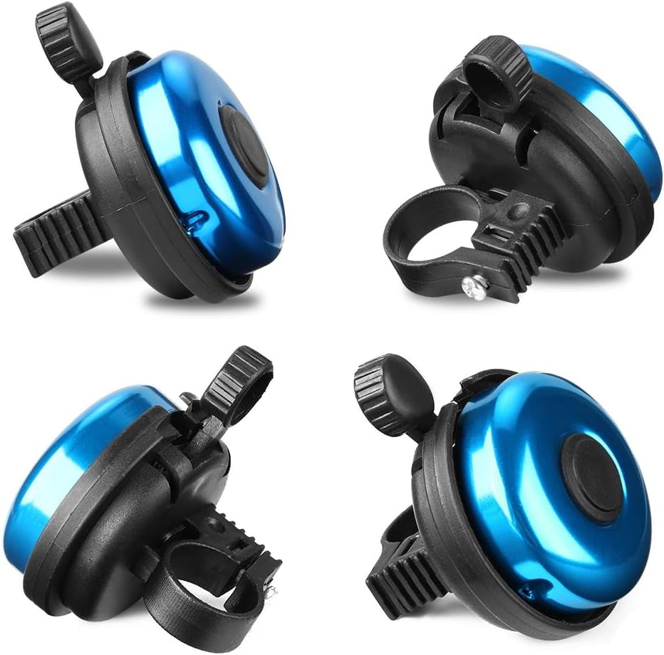 ZHUYING 2 pack Classic Bike Bell, Aluminum Bicycle Bell, Loud Crisp Clear Sound Bicycle Bike Bell for Adults Kids Blue+Black - Image 3