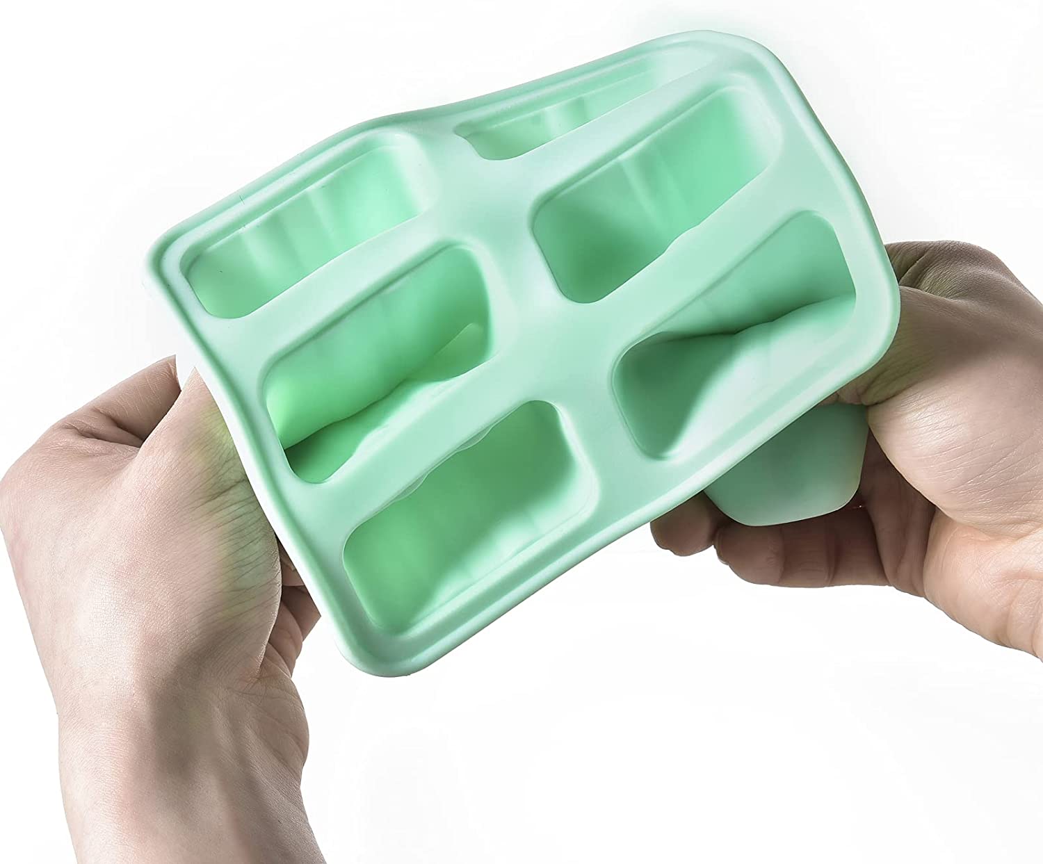 Silicone Ice Pop Molds 6-Well Easy Release, BPA Free Silicone Ice Cream Mold Green - Image 4