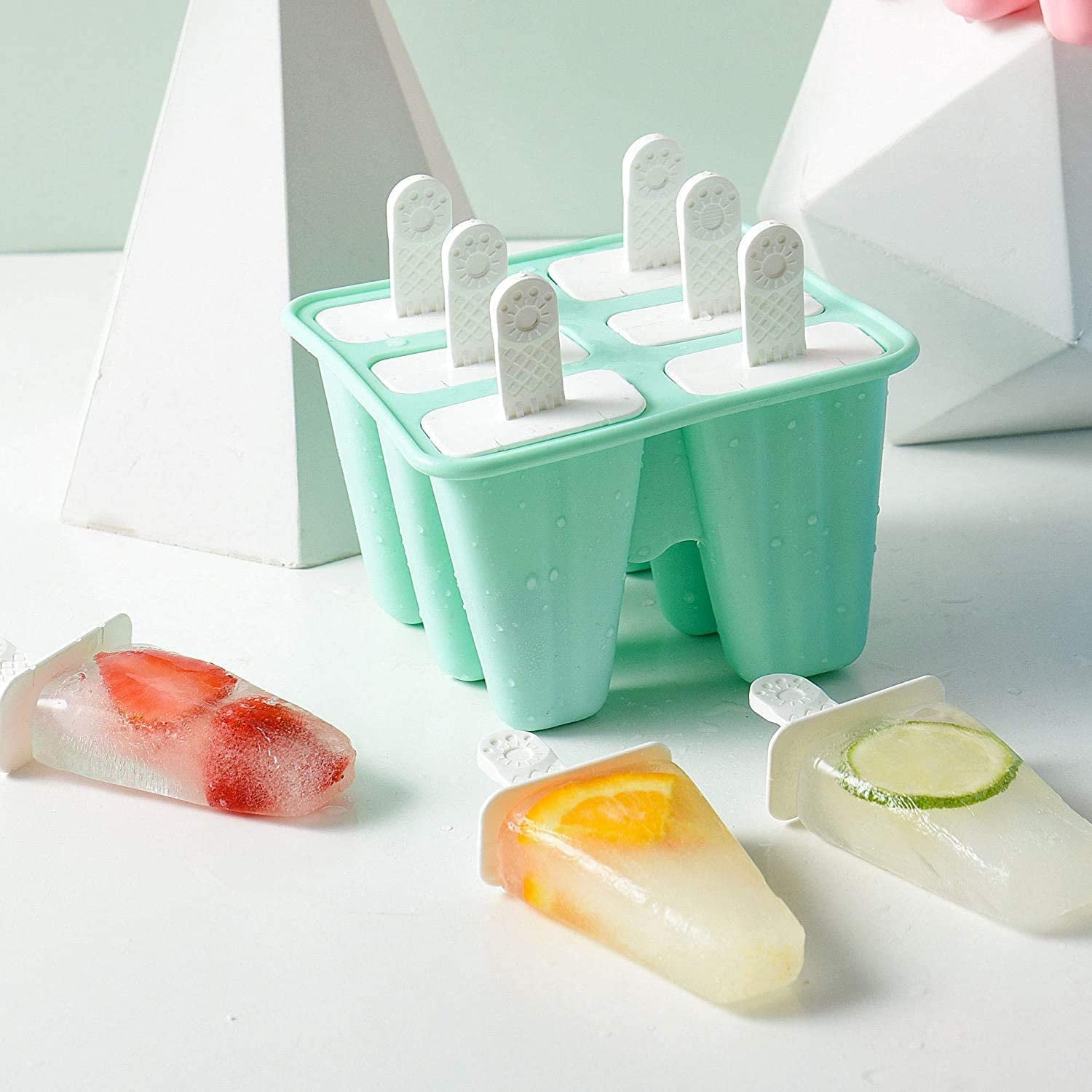 Silicone Ice Pop Molds 6-Well Easy Release, BPA Free Silicone Ice Cream Mold Green - Image 5