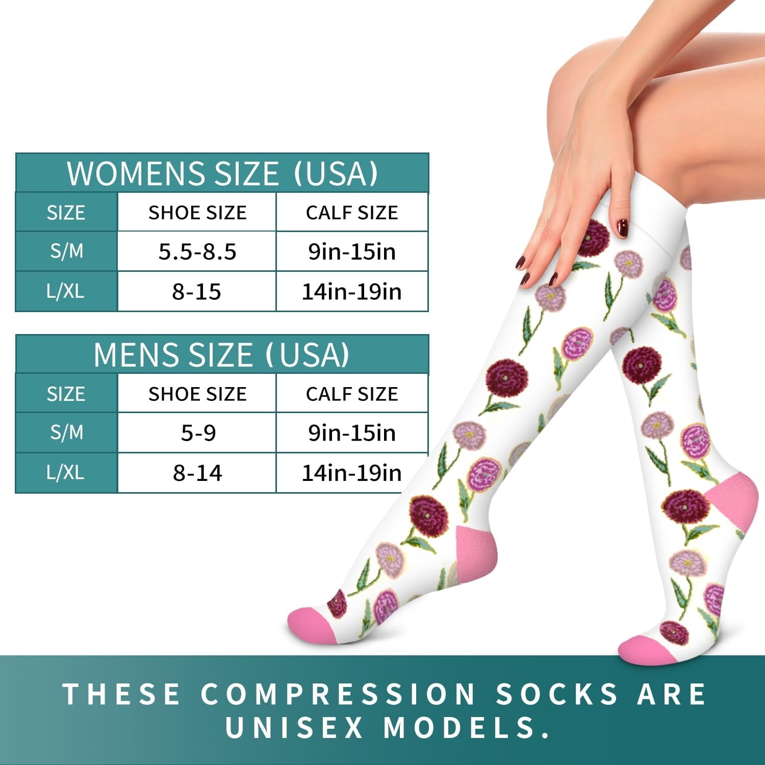 6Pairs Compression Socks for Women and Men - Best for Circulation, Running, Athletic, Recover, Nurse, Travel L/XL 01 Black/Oranga/White/Green/Blue/Gray - Image 7