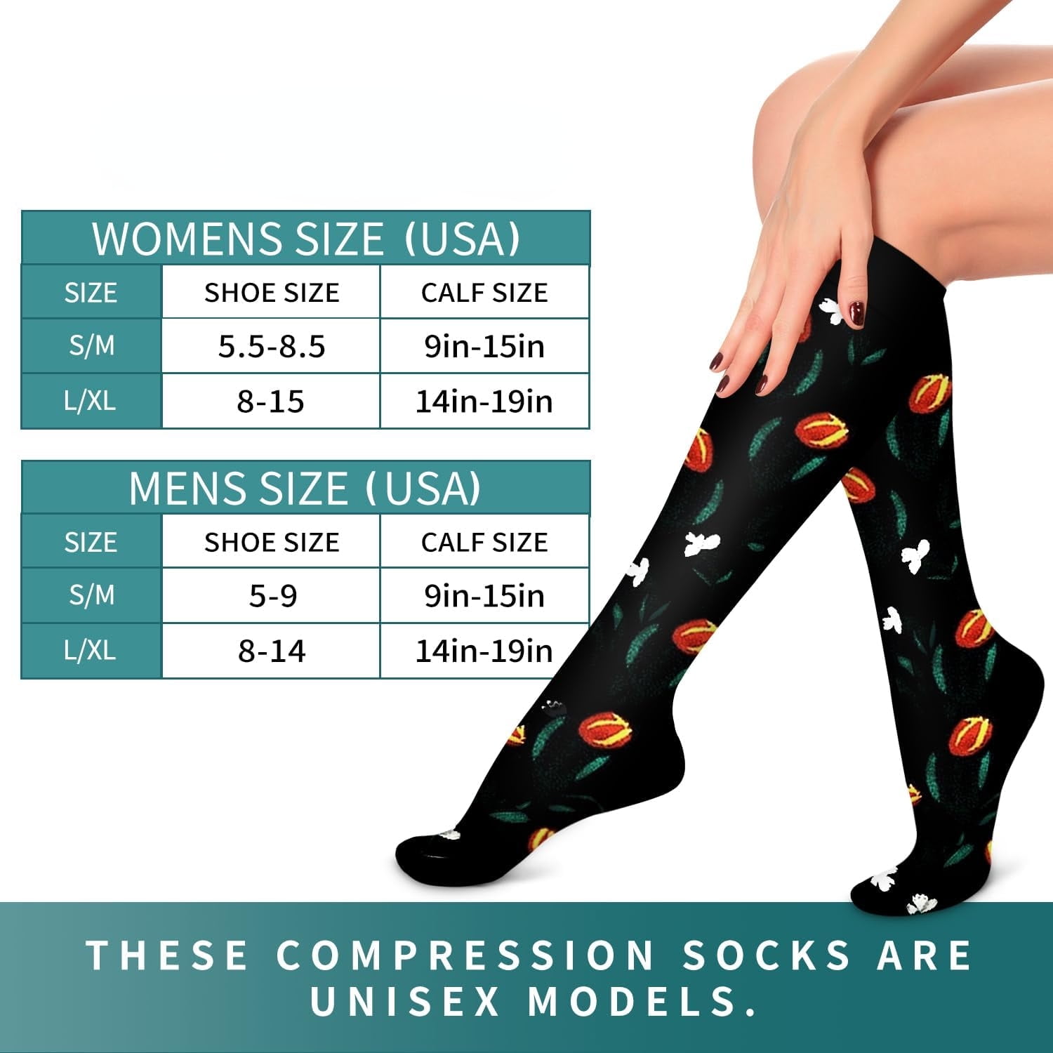 6Pairs Compression Socks for Women and Men - Best for Circulation, Running, Athletic, Recover, Nurse, Travel S/M 10 Black 5 Pairs/White - Image 7