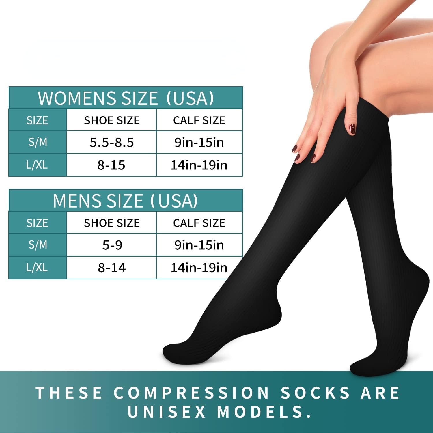 6Pairs Compression Socks for Women and Men - Best for Circulation, Running, Athletic, Recover, Nurse, Travel S/M 14 Black - Image 7