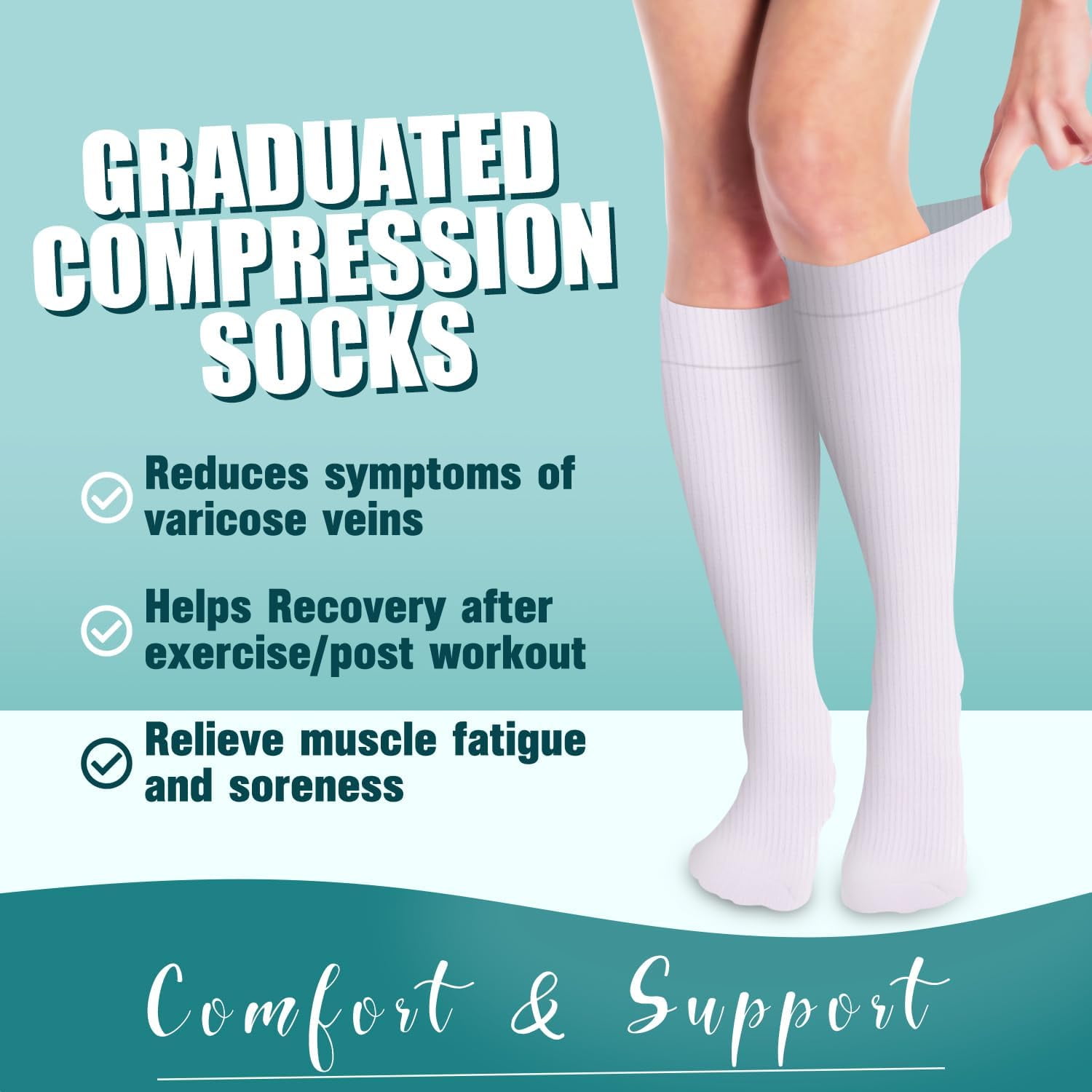 6Pairs Compression Socks for Women and Men - Best for Circulation, Running, Athletic, Recover, Nurse, Travel S/M 24 Purple Series - Image 2