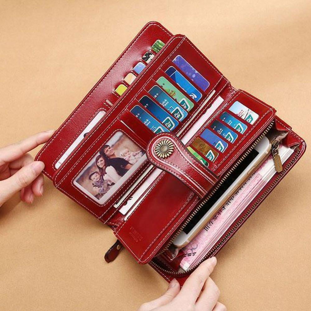 Ardorlove Wristlet Women's Elegant Clutch Wallet, Black Red - Image 2