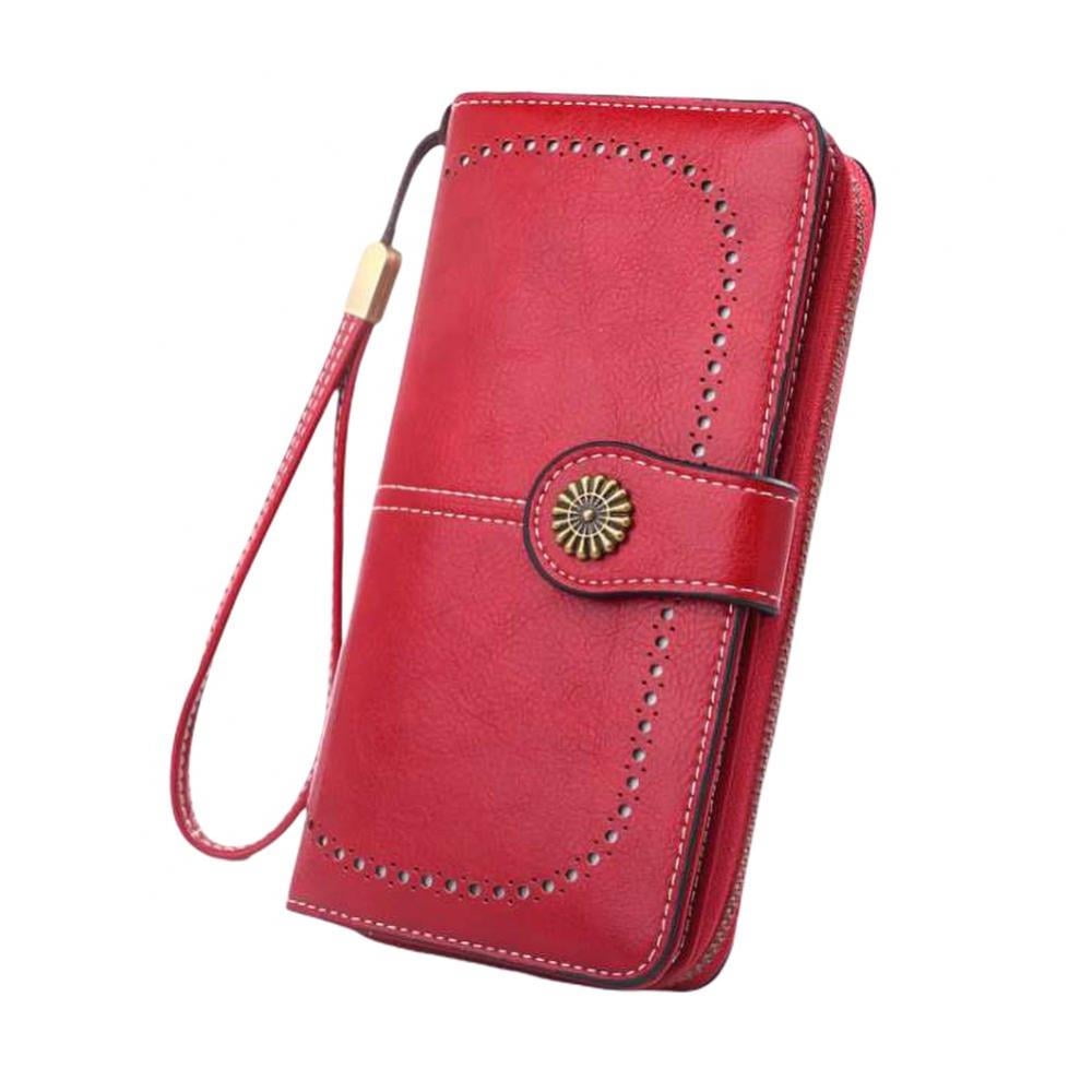Ardorlove Wristlet Women's Elegant Clutch Wallet, Black Red - Image 4