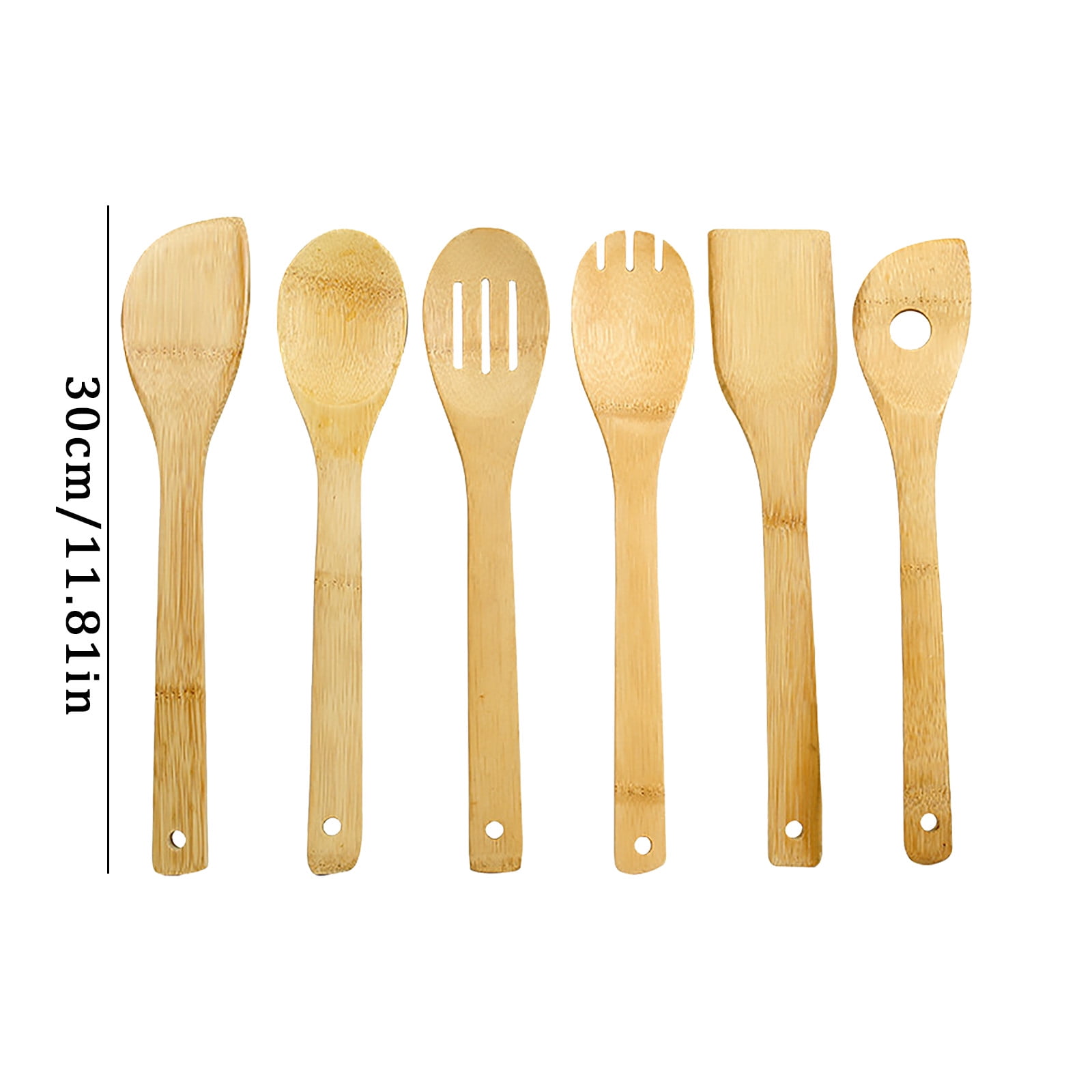 Clearance!! Wooden Spurtle Teak Spurtles Kitchen Tools Wooden Spatula for Cooking Wood Utensils Non Stick Cookware for Serving Stirring Mixing Scraping Scooping Cooking Utensil Z_Khaki - Image 2