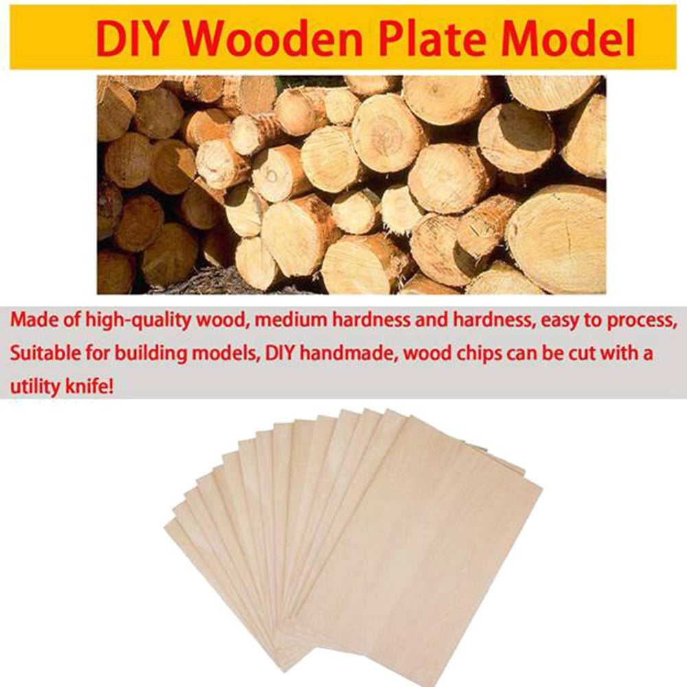 10 Pack Unfinished Wood Sheets,Balsa Thin Board for House Aircraft Ship Boat Arts and Crafts,DIY Ornaments - Image 4