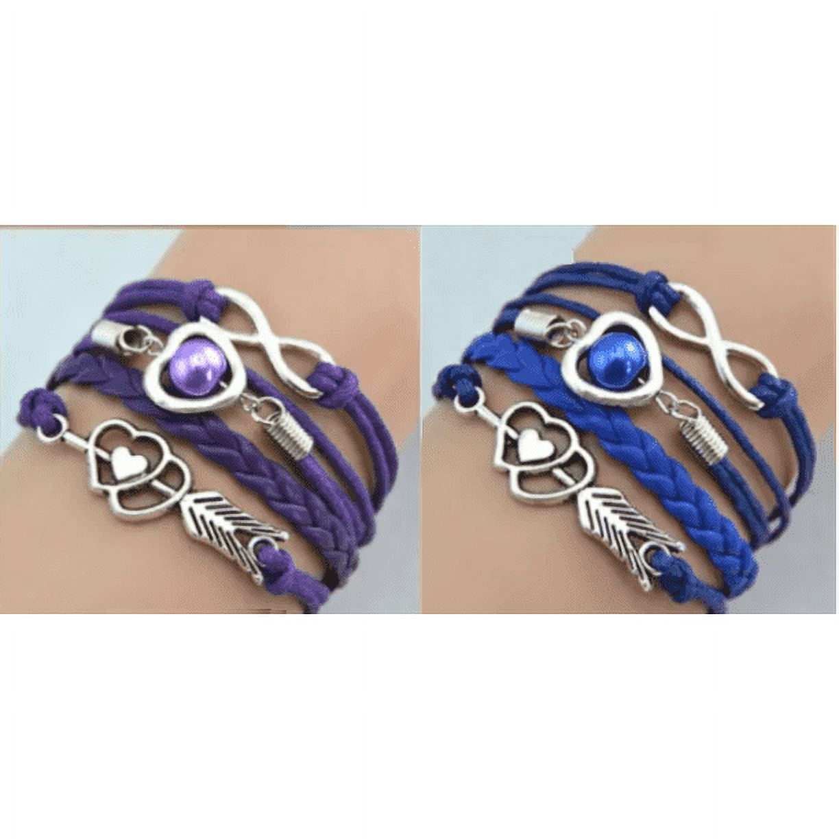 Bracelets for Women Friendship Leather Bracelet Gift Hand Jewelry for Woman or A Girl - There are Many Colors to Choose From Black & Red - Image 5