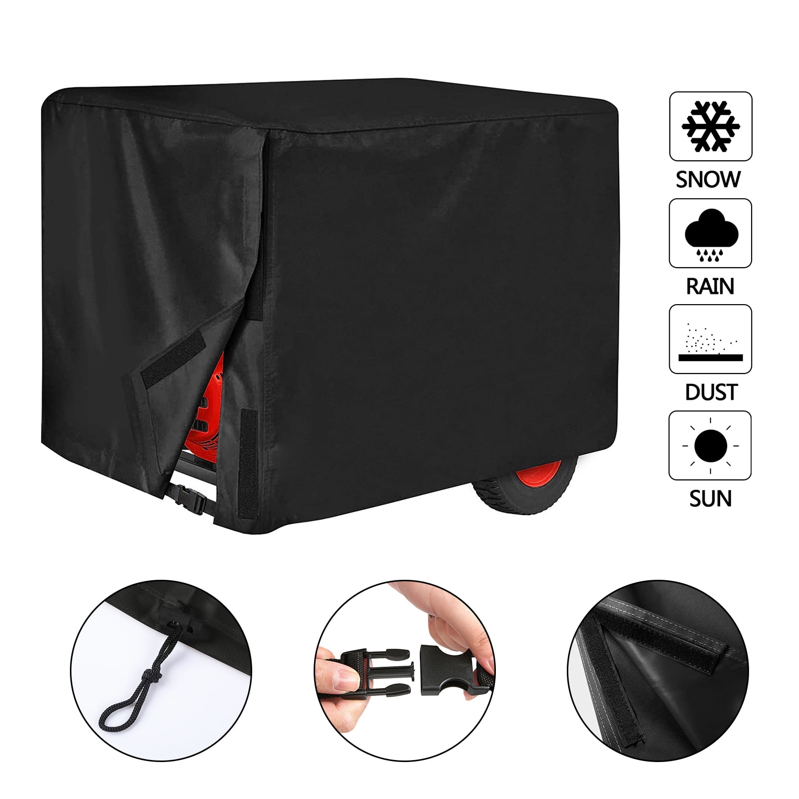 Universal Generator Cover for 5500-15000 Watt Waterproof Heavy Duty 600D Oxford Fabric Covers Black 38