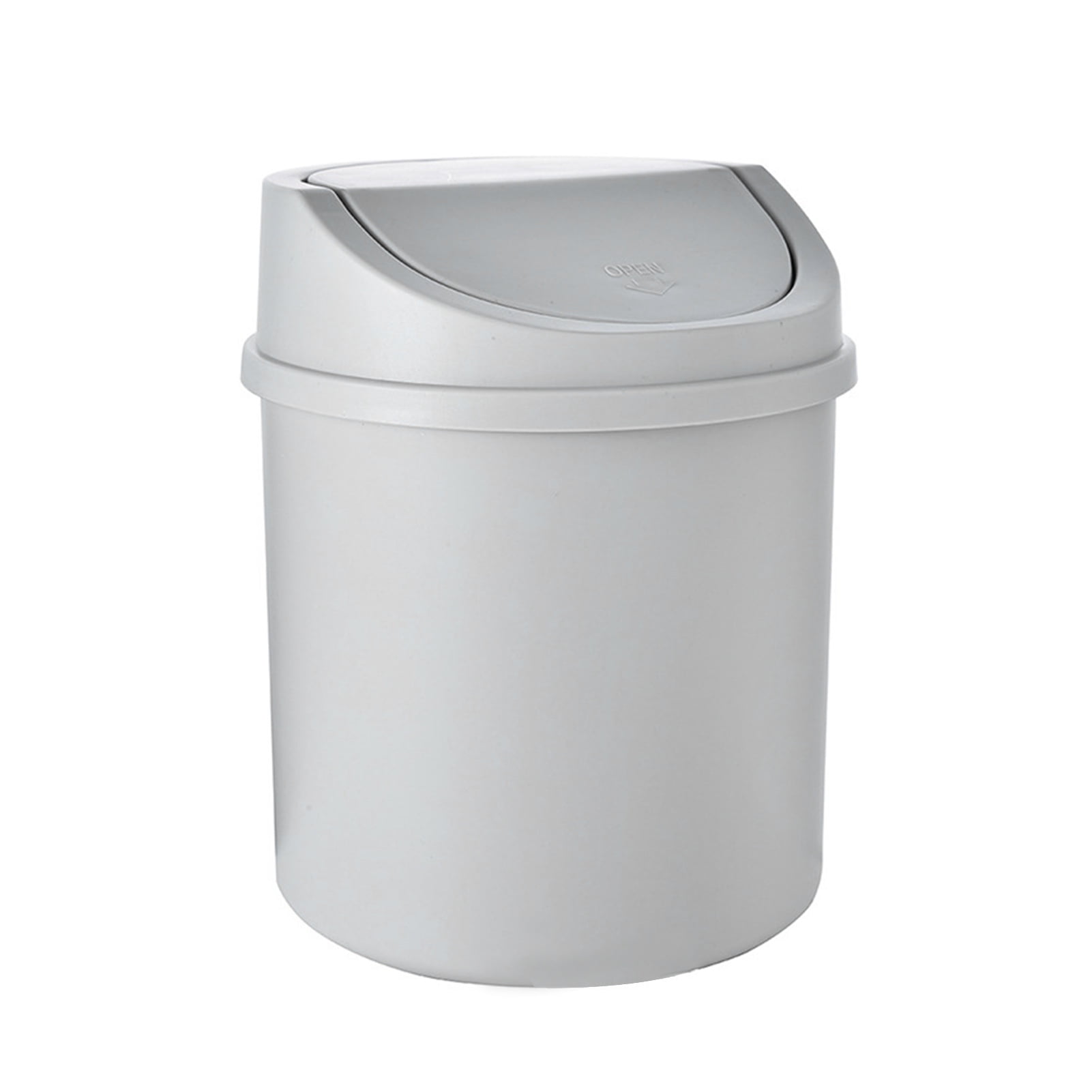 Walbest Desktop Mini Cute Trash Can with Swing Lid, Space Saving PP Plastic Cylindrical Tiny Garbage Can, Size: 6.69