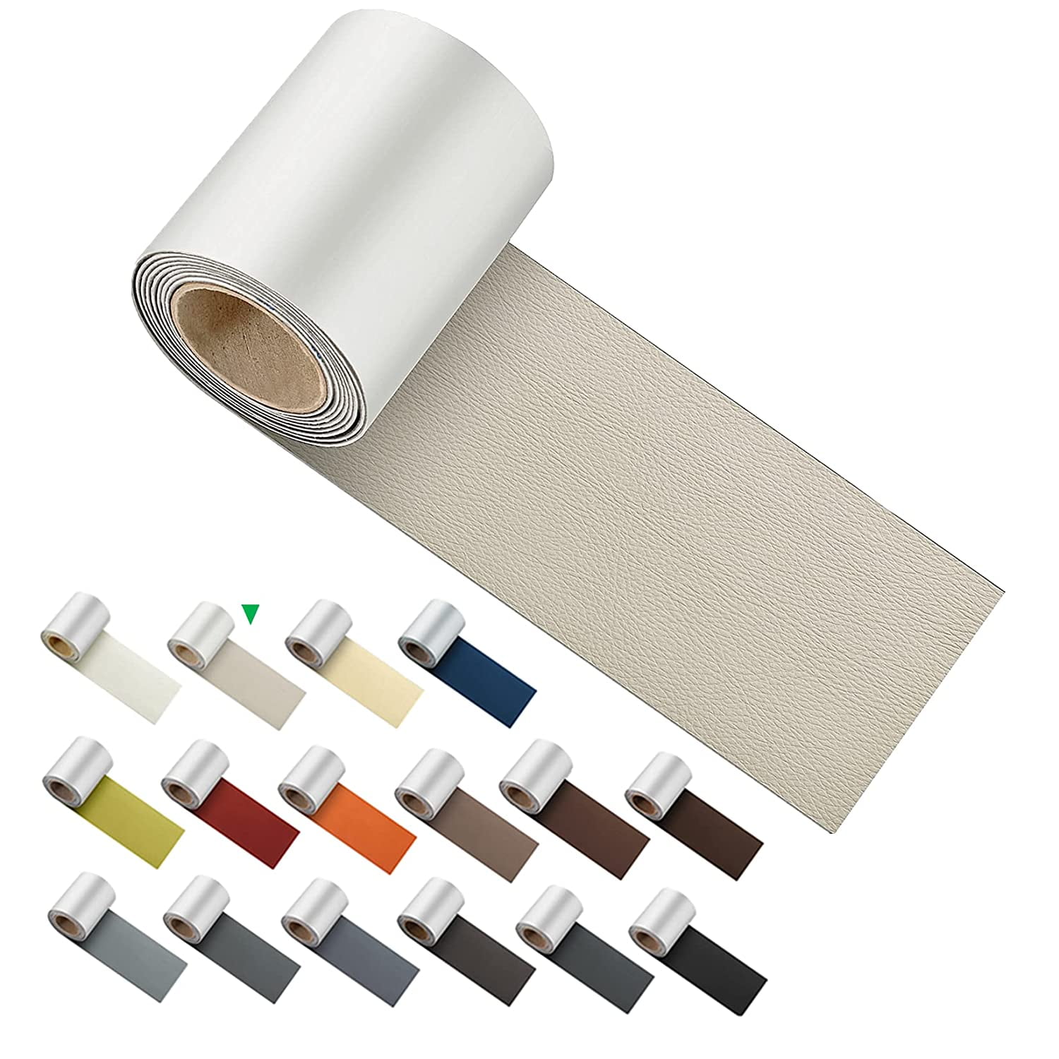 Miaochuan 3 x 60 Inch Self Adhesive Leather Repair Patch Tape, and Leather Repair Kit for Couches, Furniture, Car Seat, Boat Seat, Sofa, Upholstery, Chair, Interior(Ivory Brown) 3