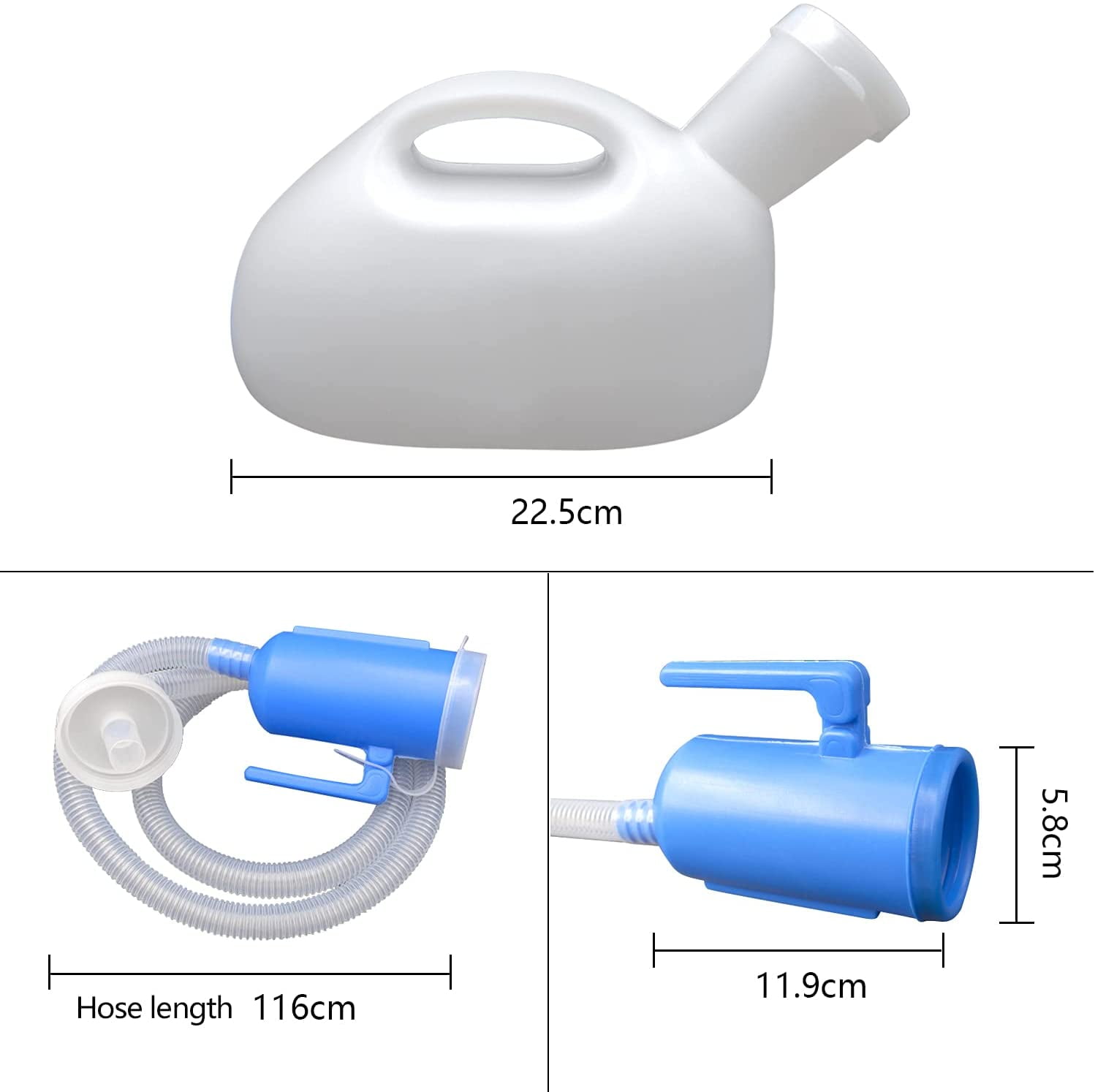 Urinals for Men, Male Urinals with Lid Spill Proof Reusable, Portable Urine Bottle Pee Container Cup for Camping Car Traveling Toilet & Hospital Elderly Bedridden Patient - Image 3