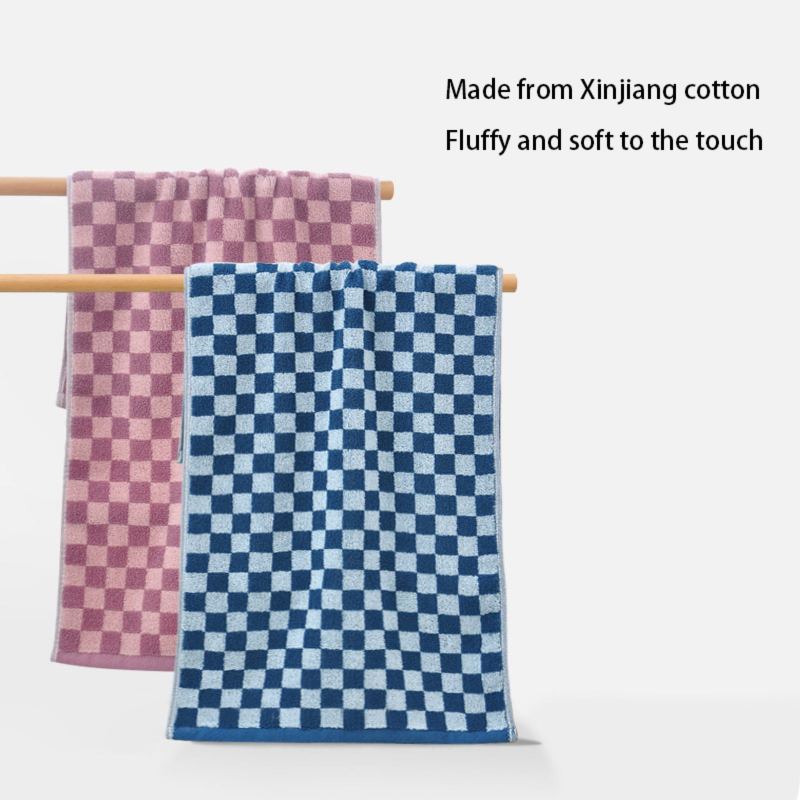 Checkered Bath Towels for Bathroom, Shower Towels 30