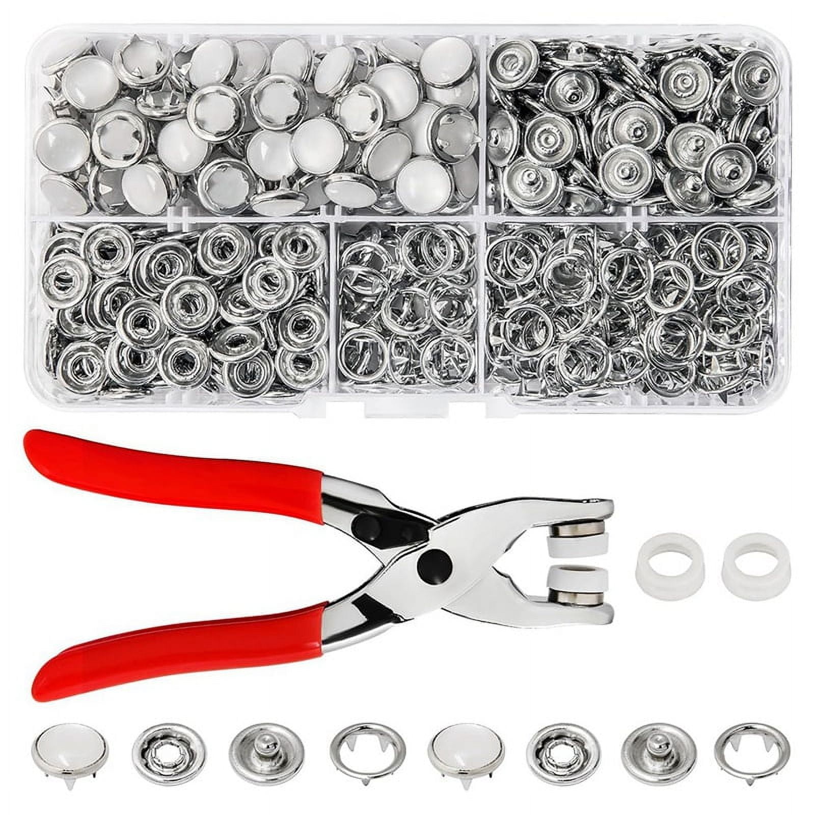 Pearl Snaps for Fabric Snap Pliers, Metal Button Kit Clothing, Shirts, Onesie, Romper,120 Set - Image 1