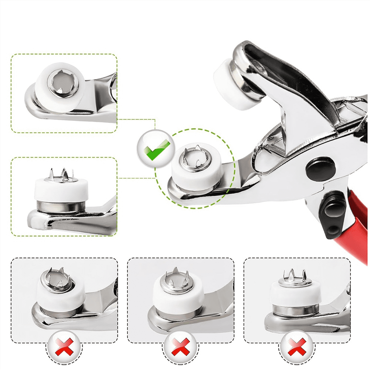 Pearl Snaps for Fabric Snap Pliers, Metal Button Kit Clothing, Shirts, Onesie, Romper,120 Set - Image 7