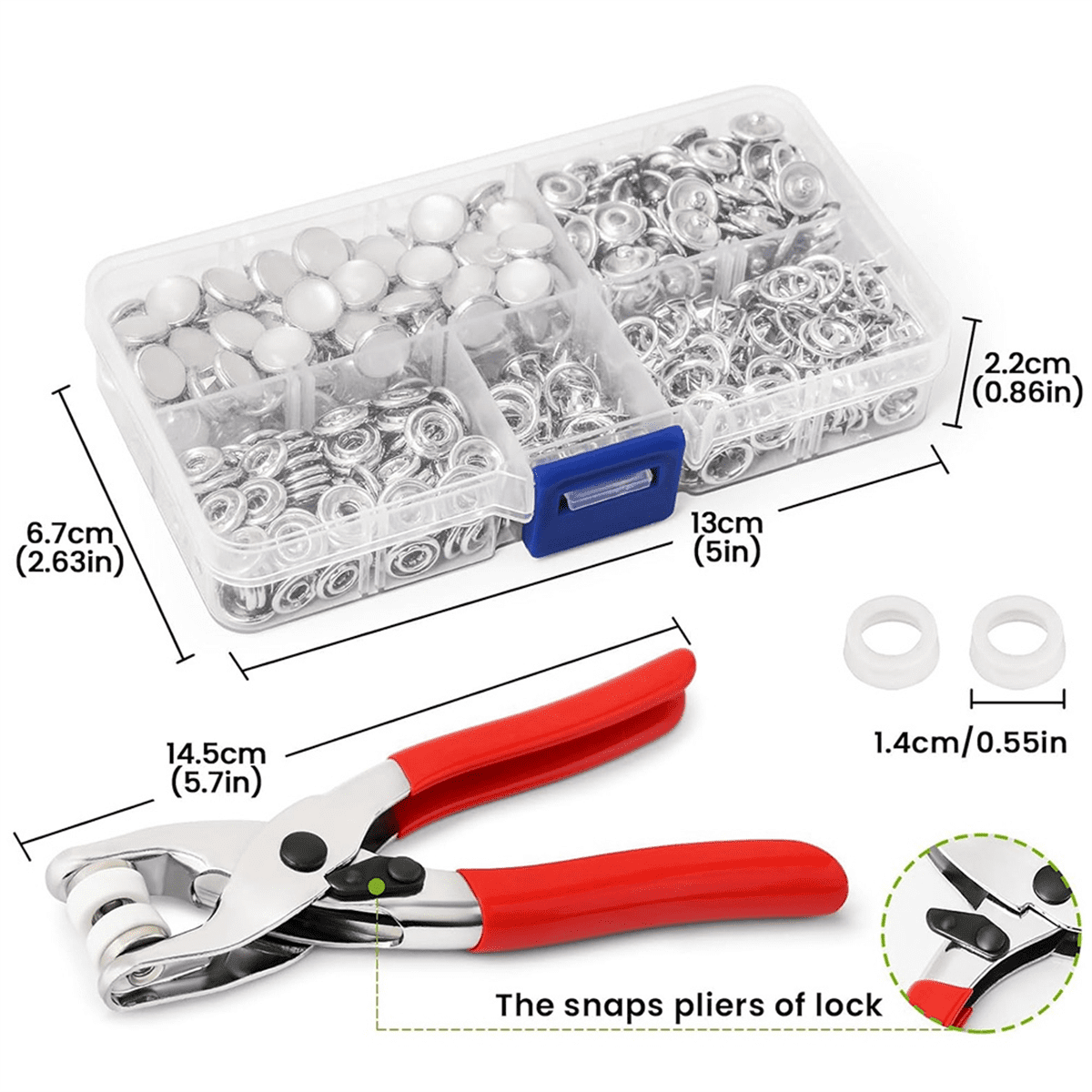 Pearl Snaps for Fabric Snap Pliers, Metal Button Kit Clothing, Shirts, Onesie, Romper,120 Set - Image 8