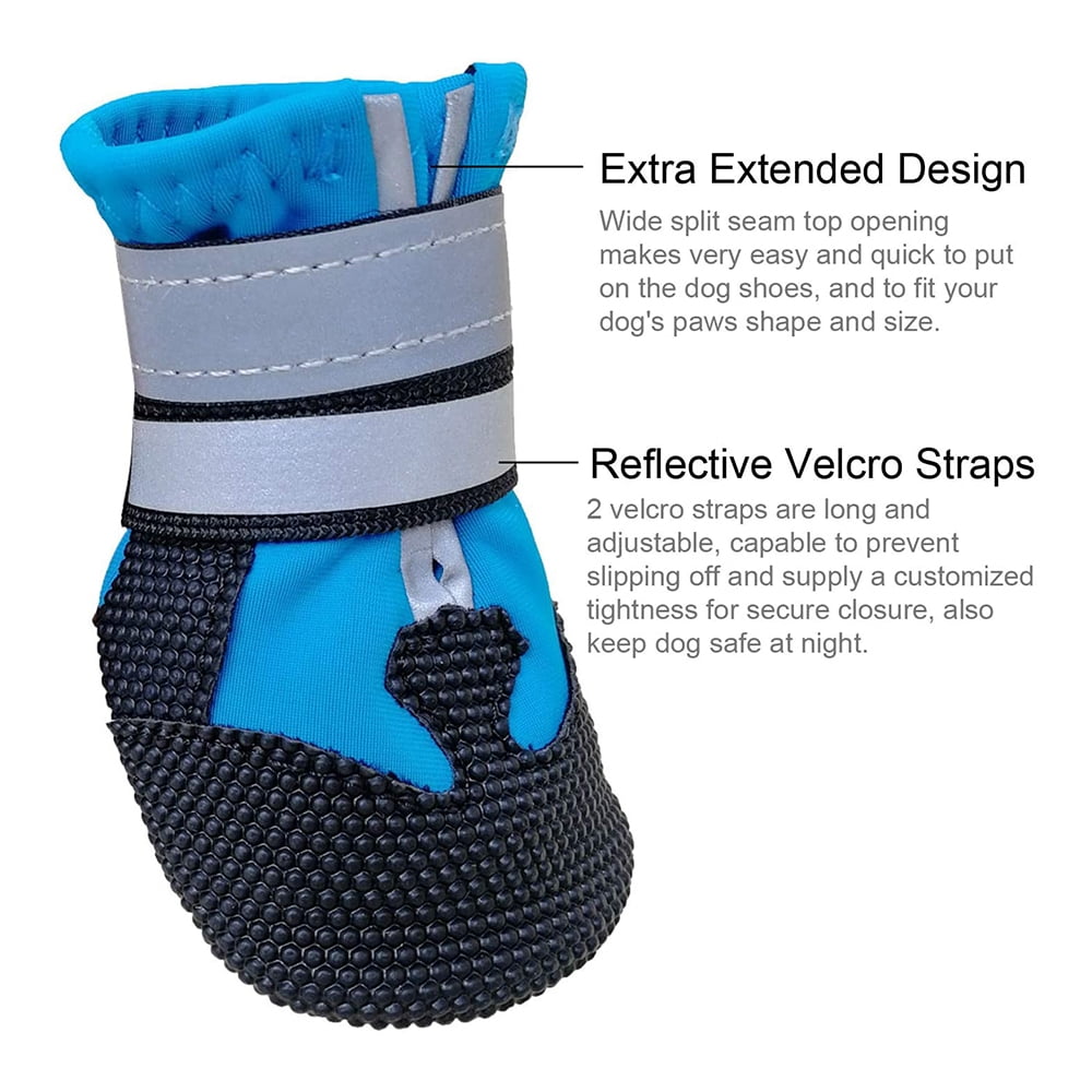 Dog Boots for Dogs Non-Slip, Waterproof Dog Booties for Outdoor, Dog Shoes for Medium to Large Dogs with Rugged Sole M Blue - Image 4