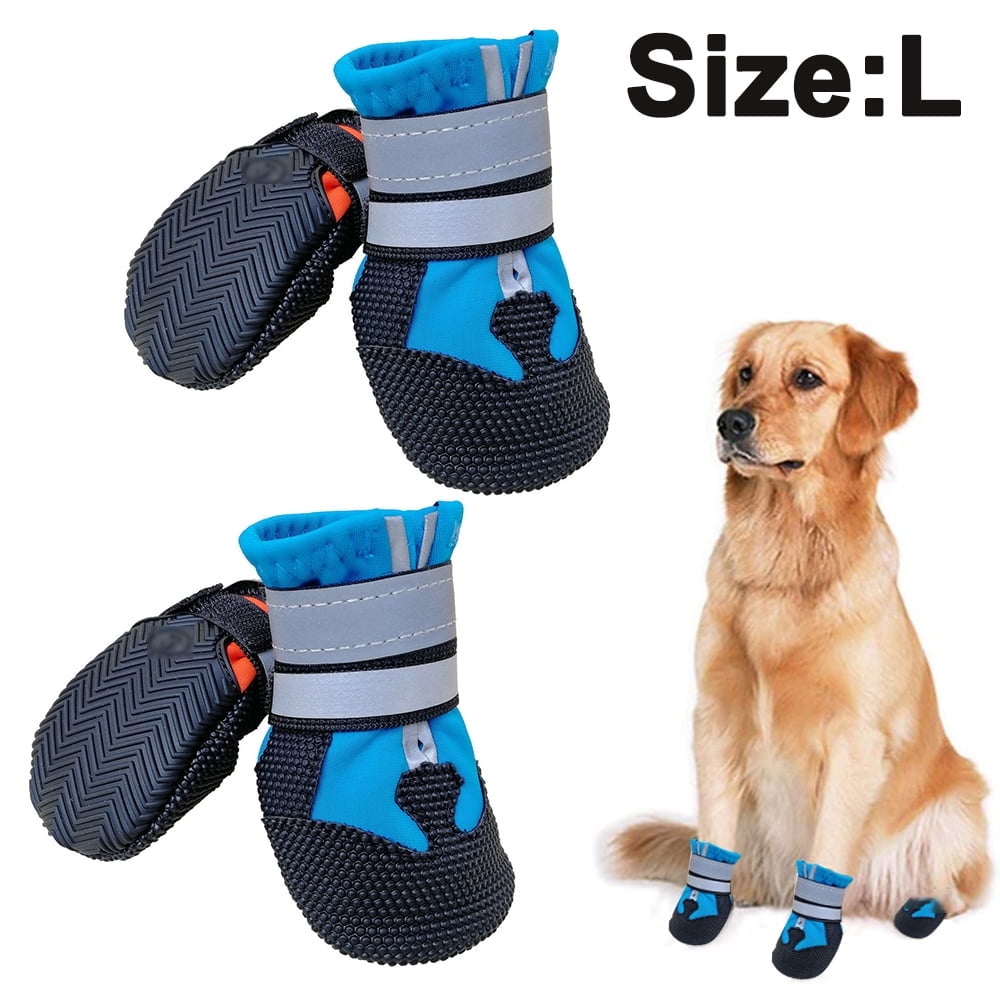 Dog Boots for Dogs Non-Slip, Waterproof Dog Booties for Outdoor, Dog Shoes for Medium to Large Dogs with Rugged Sole L Blue - Image 1