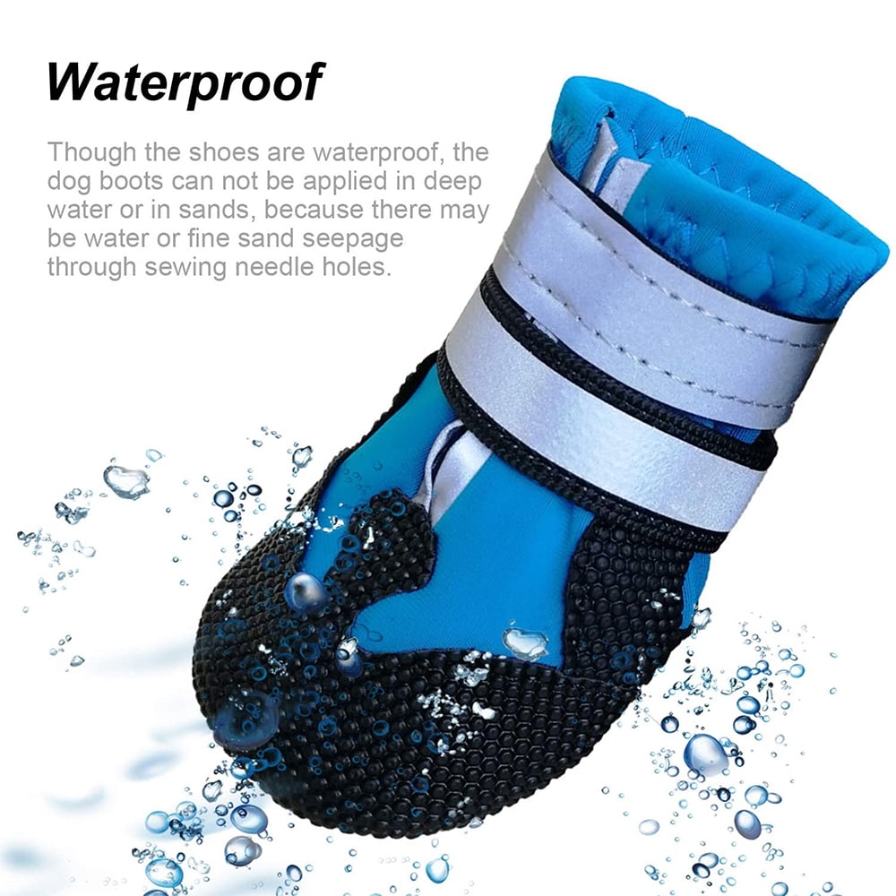 Dog Boots for Dogs Non-Slip, Waterproof Dog Booties for Outdoor, Dog Shoes for Medium to Large Dogs with Rugged Sole L Blue - Image 5
