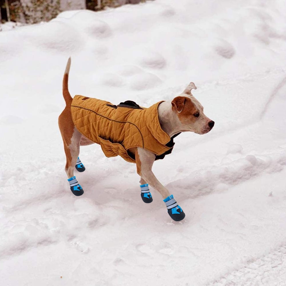 Dog Boots for Dogs Non-Slip, Waterproof Dog Booties for Outdoor, Dog Shoes for Medium to Large Dogs with Rugged Sole L Blue - Image 6