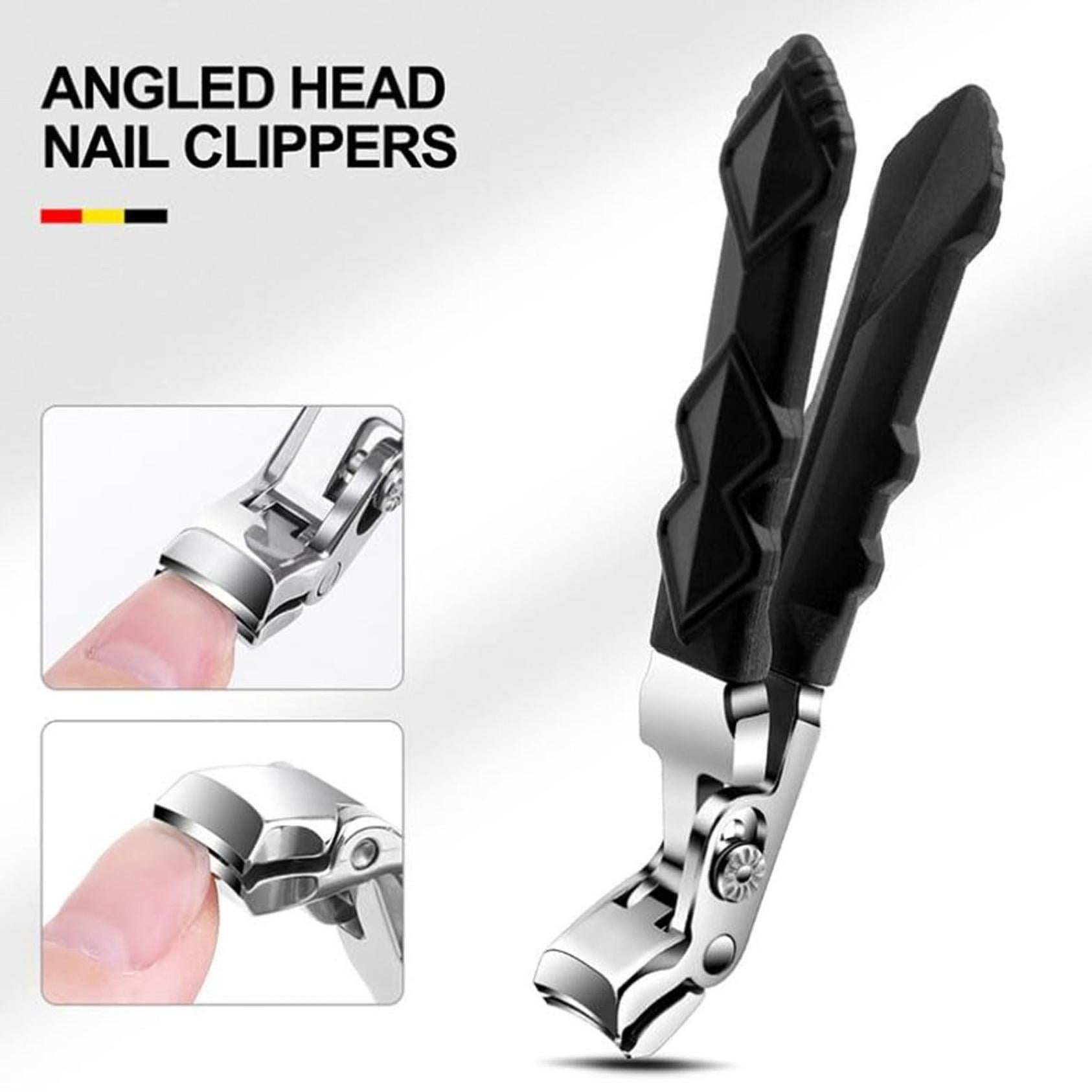 Nail Clippers, Long Handle Ergonomic Angled Head Senior Toenail Clipper, Toe Nail Clippers for Thick Nails, Ultra Sharp Stainless Nail Clipper with Catcher for Men Women 1 Nail Clipper + Nail File + Container Bag - Image 5