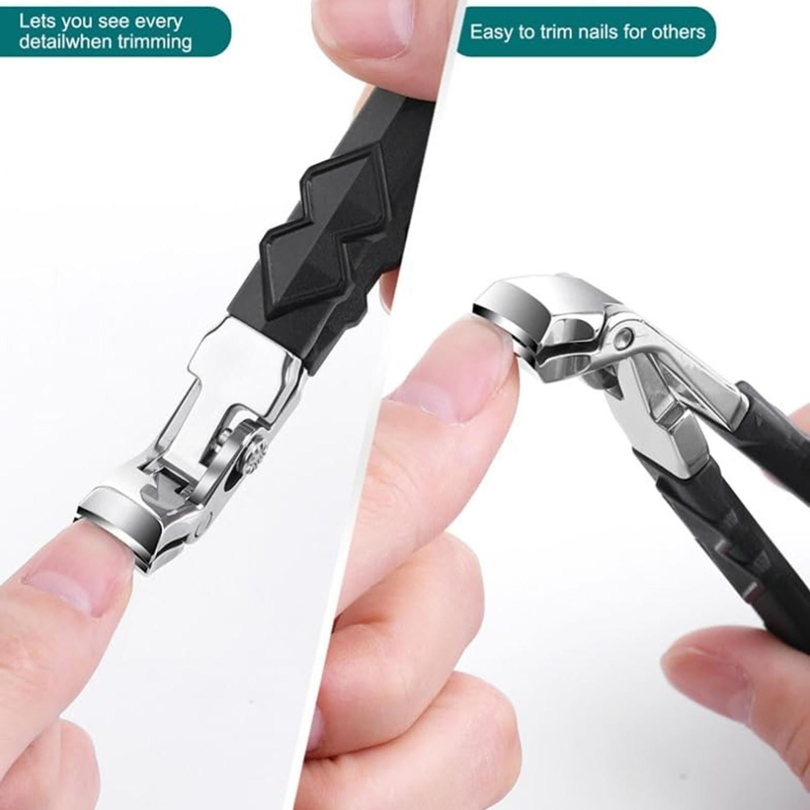 Nail Clippers, Long Handle Ergonomic Angled Head Senior Toenail Clipper, Toe Nail Clippers for Thick Nails, Ultra Sharp Stainless Nail Clipper with Catcher for Men Women 1 Nail Clipper + Nail File + Container Bag - Image 7